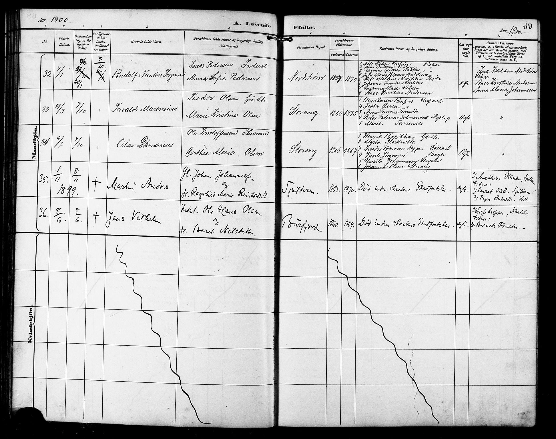 Skjervøy sokneprestkontor, AV/SATØ-S-1300/H/Ha/Hab/L0016klokker: Parish register (copy) no. 16, 1891-1907, p. 69