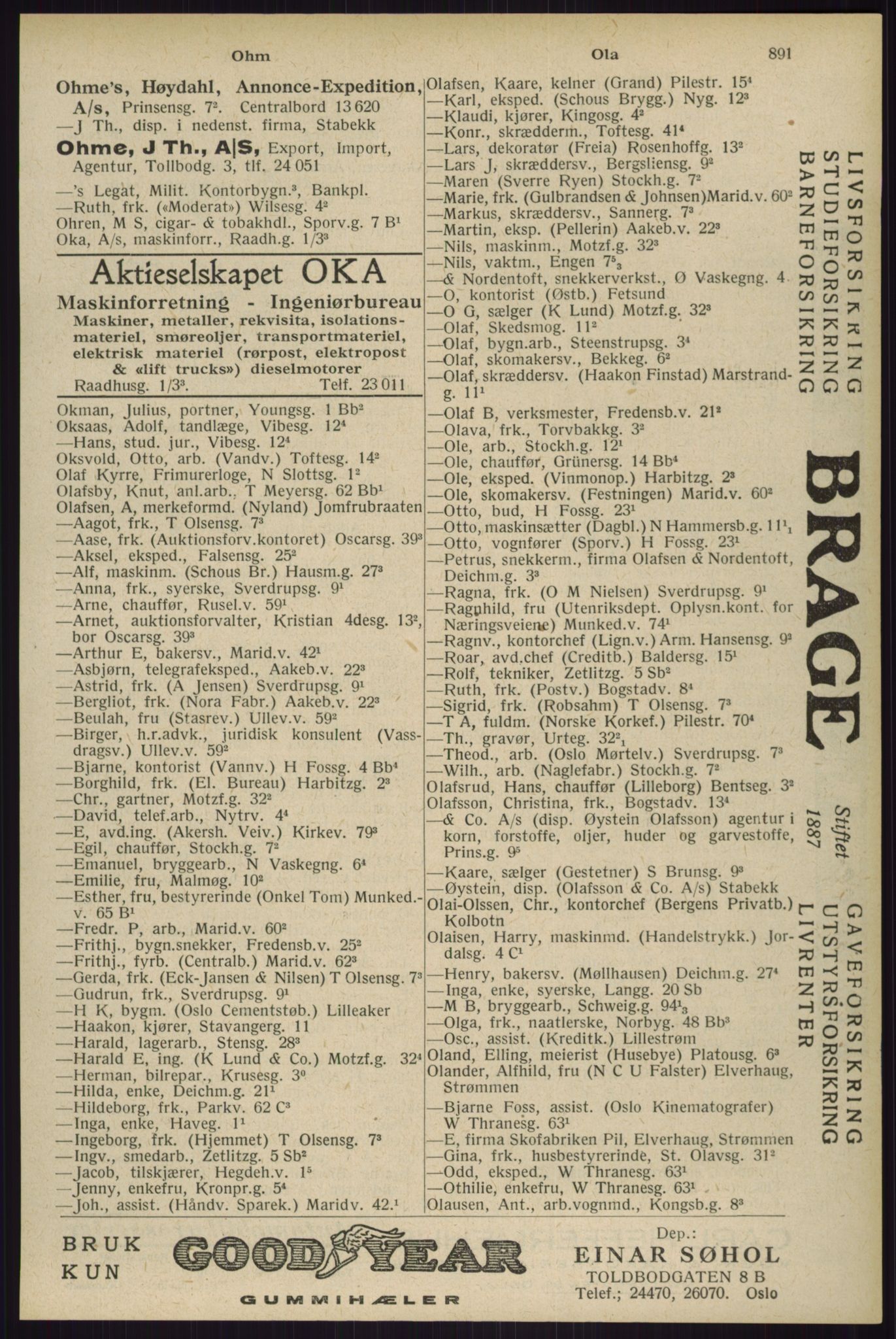Kristiania/Oslo adressebok, PUBL/-, 1929, p. 891