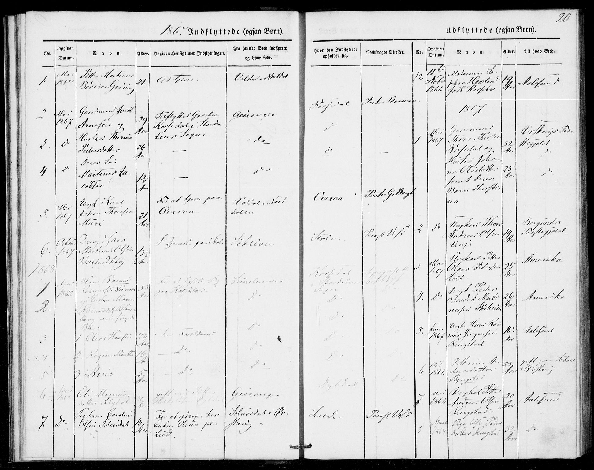 Ministerialprotokoller, klokkerbøker og fødselsregistre - Møre og Romsdal, SAT/A-1454/520/L0279: Parish register (official) no. 520A08, 1844-1881, p. 20