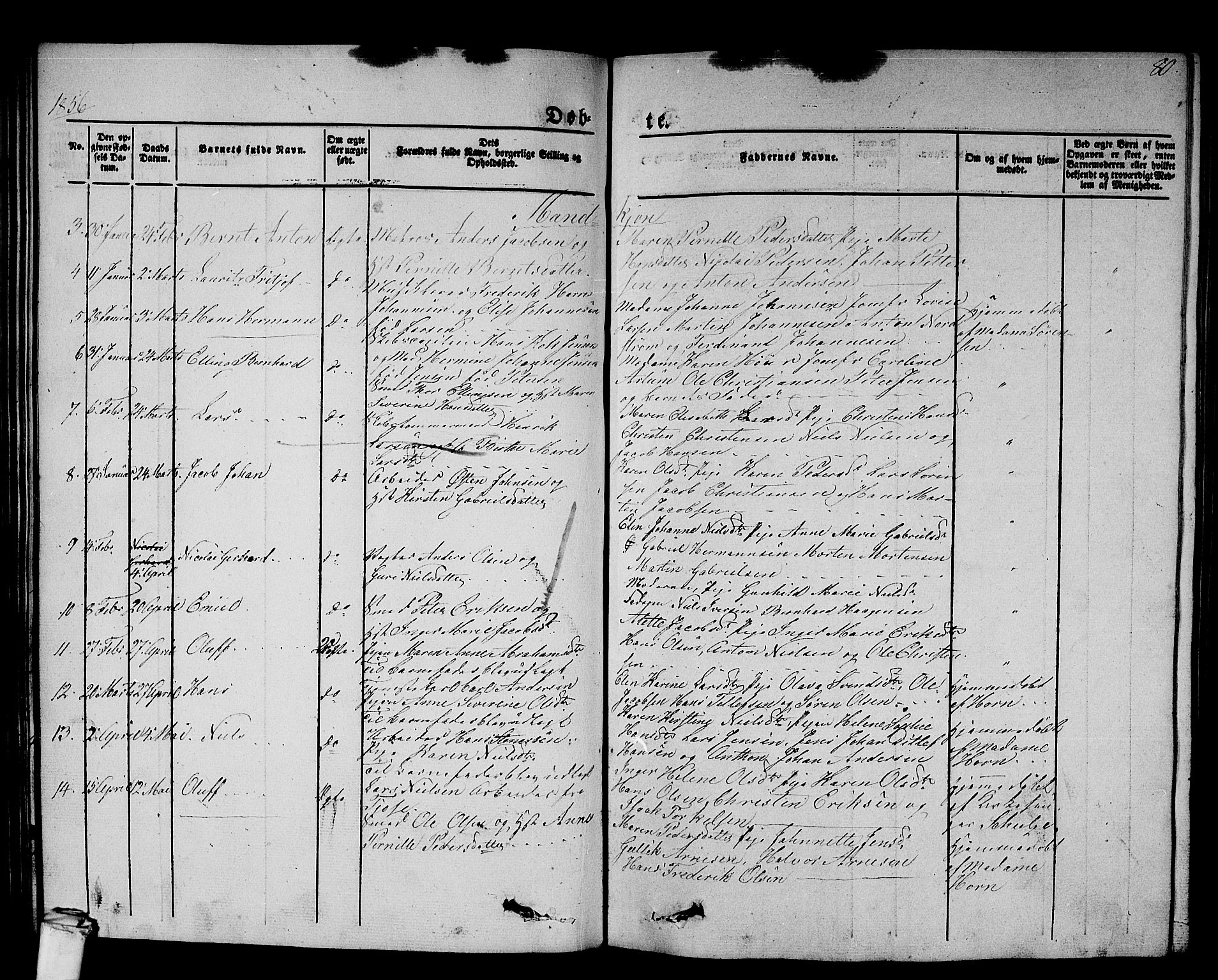 Larvik kirkebøker, AV/SAKO-A-352/G/Gb/L0002: Parish register (copy) no. II 2, 1843-1866, p. 80