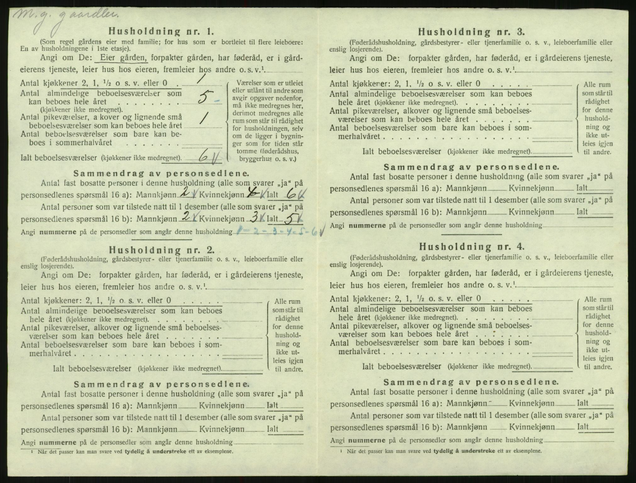 SAK, 1920 census for Evje, 1920, p. 103