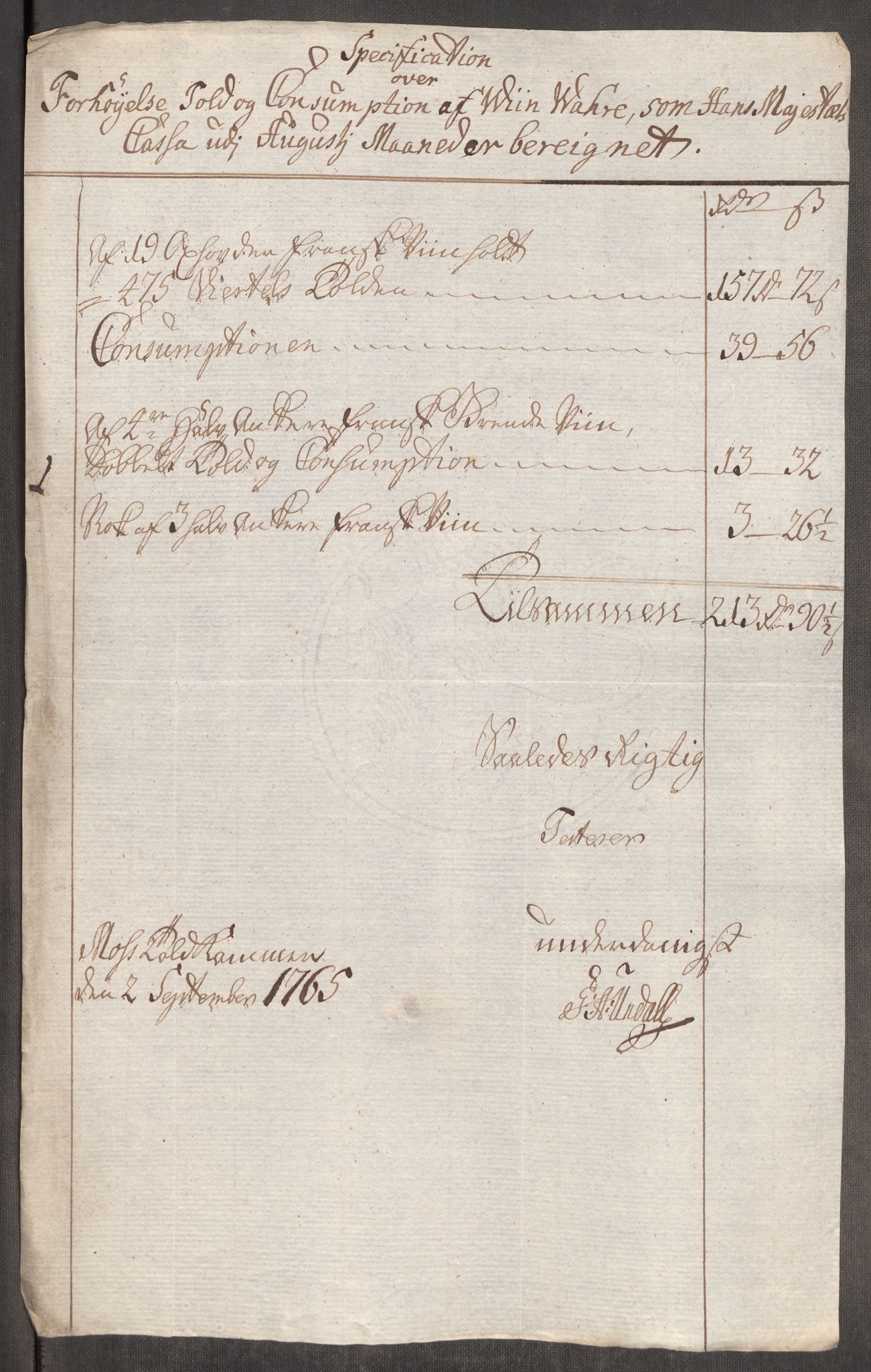Rentekammeret inntil 1814, Realistisk ordnet avdeling, AV/RA-EA-4070/Oe/L0008: [Ø1]: Priskuranter, 1764-1768, p. 333