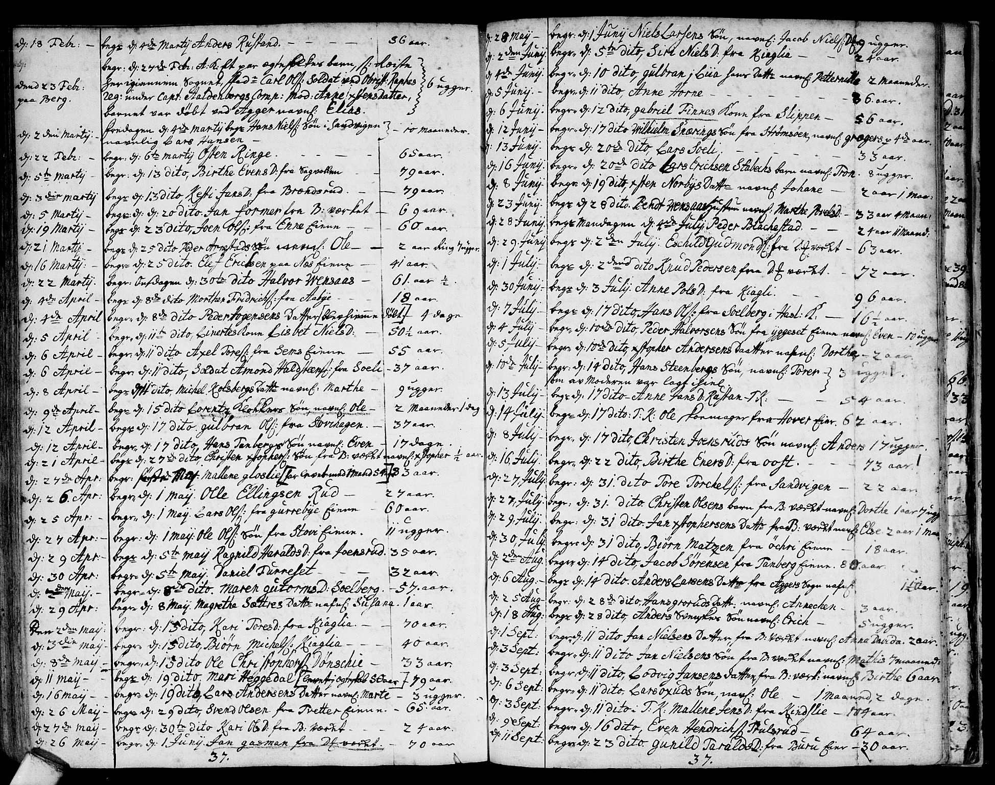 Asker prestekontor Kirkebøker, SAO/A-10256a/F/Fa/L0001: Parish register (official) no. I 1, 1726-1744, p. 97