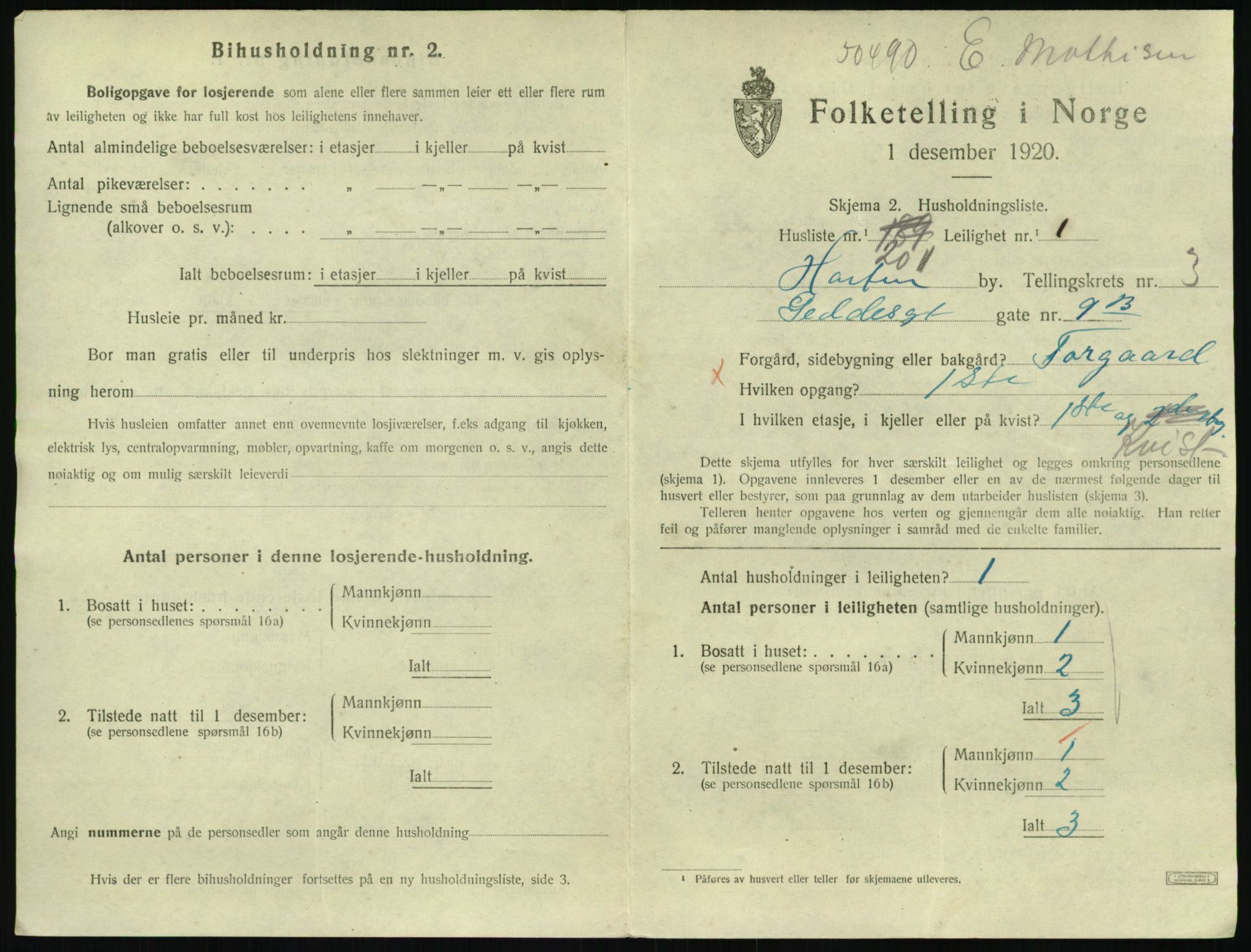 SAKO, 1920 census for Horten, 1920, p. 4775