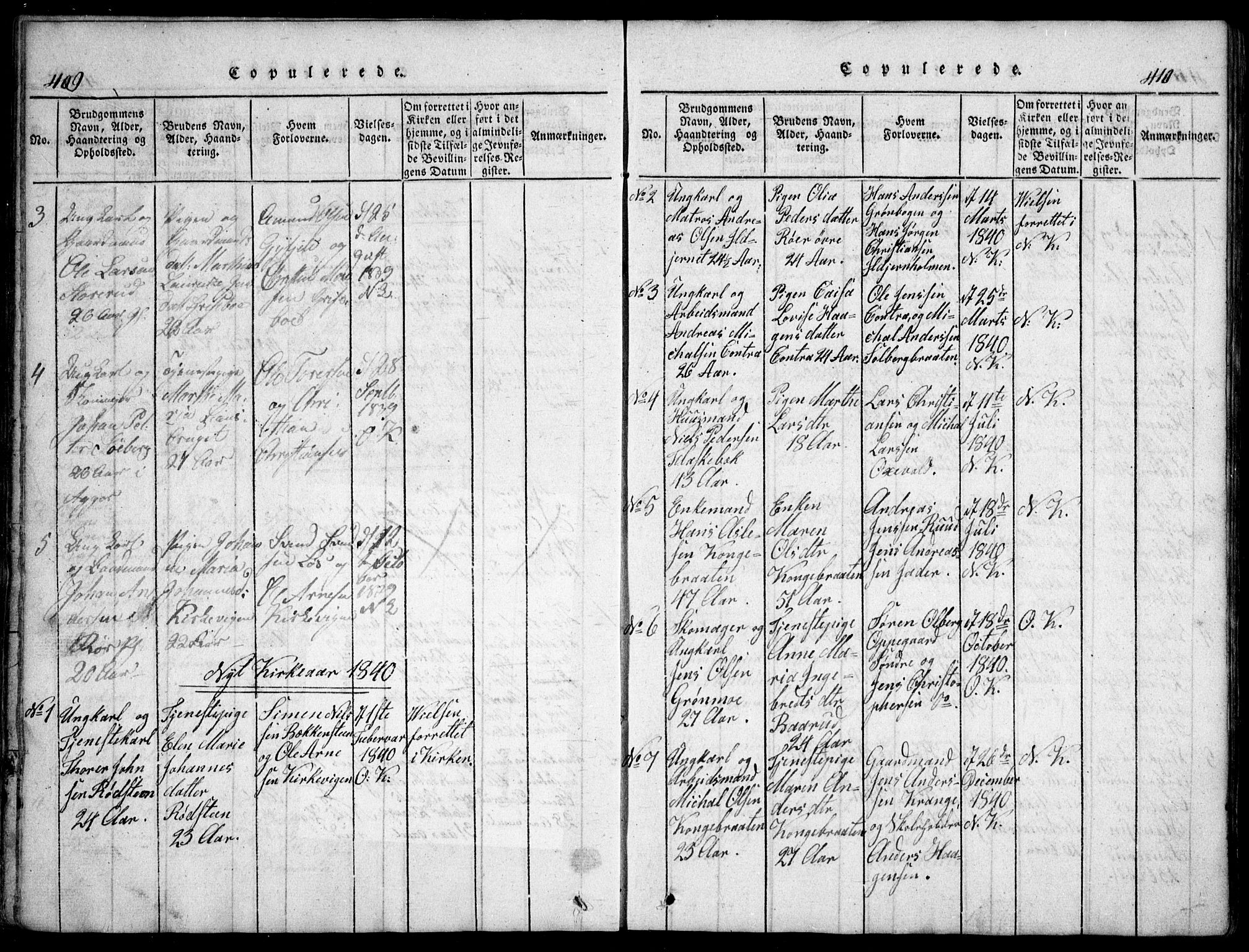Nesodden prestekontor Kirkebøker, SAO/A-10013/G/Ga/L0001: Parish register (copy) no. I 1, 1814-1847, p. 409-410