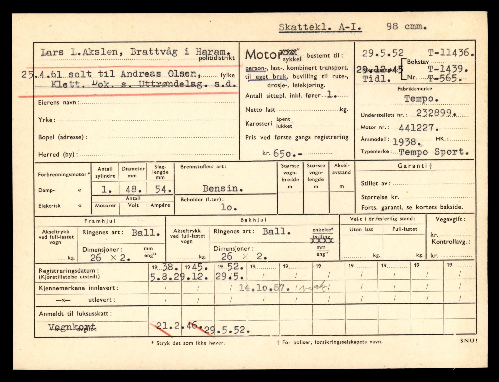 Møre og Romsdal vegkontor - Ålesund trafikkstasjon, AV/SAT-A-4099/F/Fe/L0029: Registreringskort for kjøretøy T 11430 - T 11619, 1927-1998, p. 123