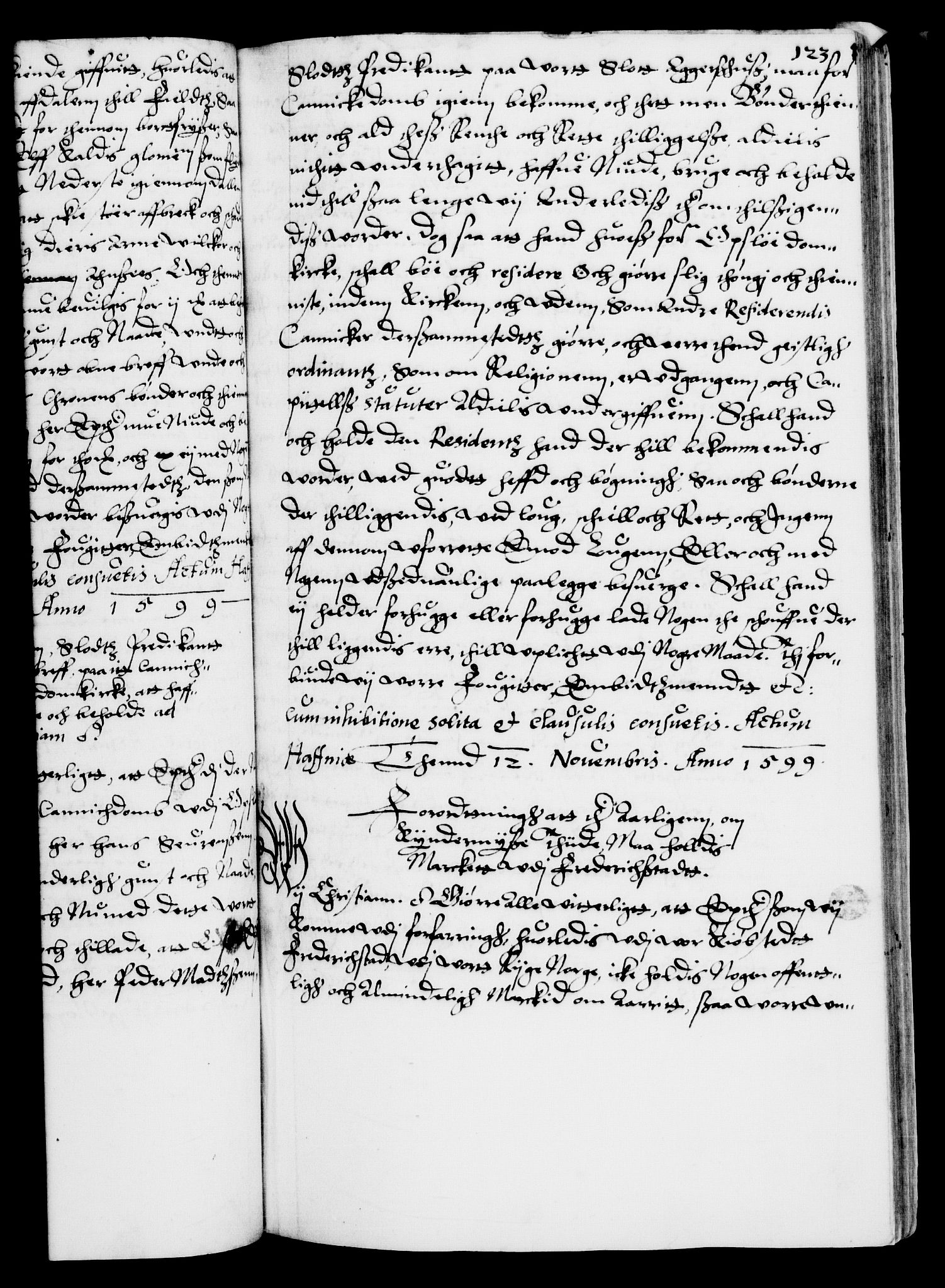 Danske Kanselli 1572-1799, RA/EA-3023/F/Fc/Fca/Fcaa/L0003: Norske registre (mikrofilm), 1596-1616, p. 123a