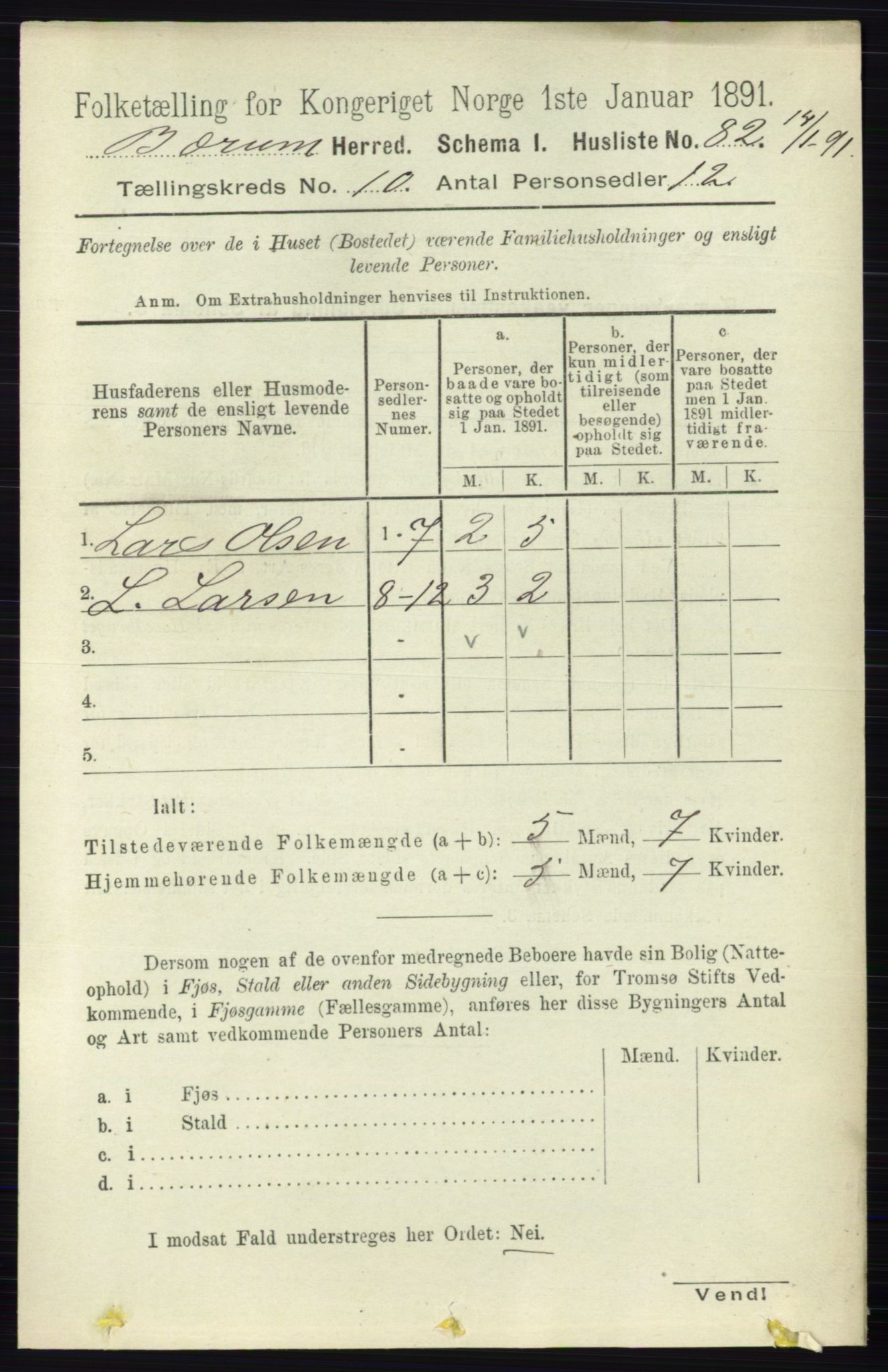 RA, 1891 census for 0219 Bærum, 1891, p. 6366