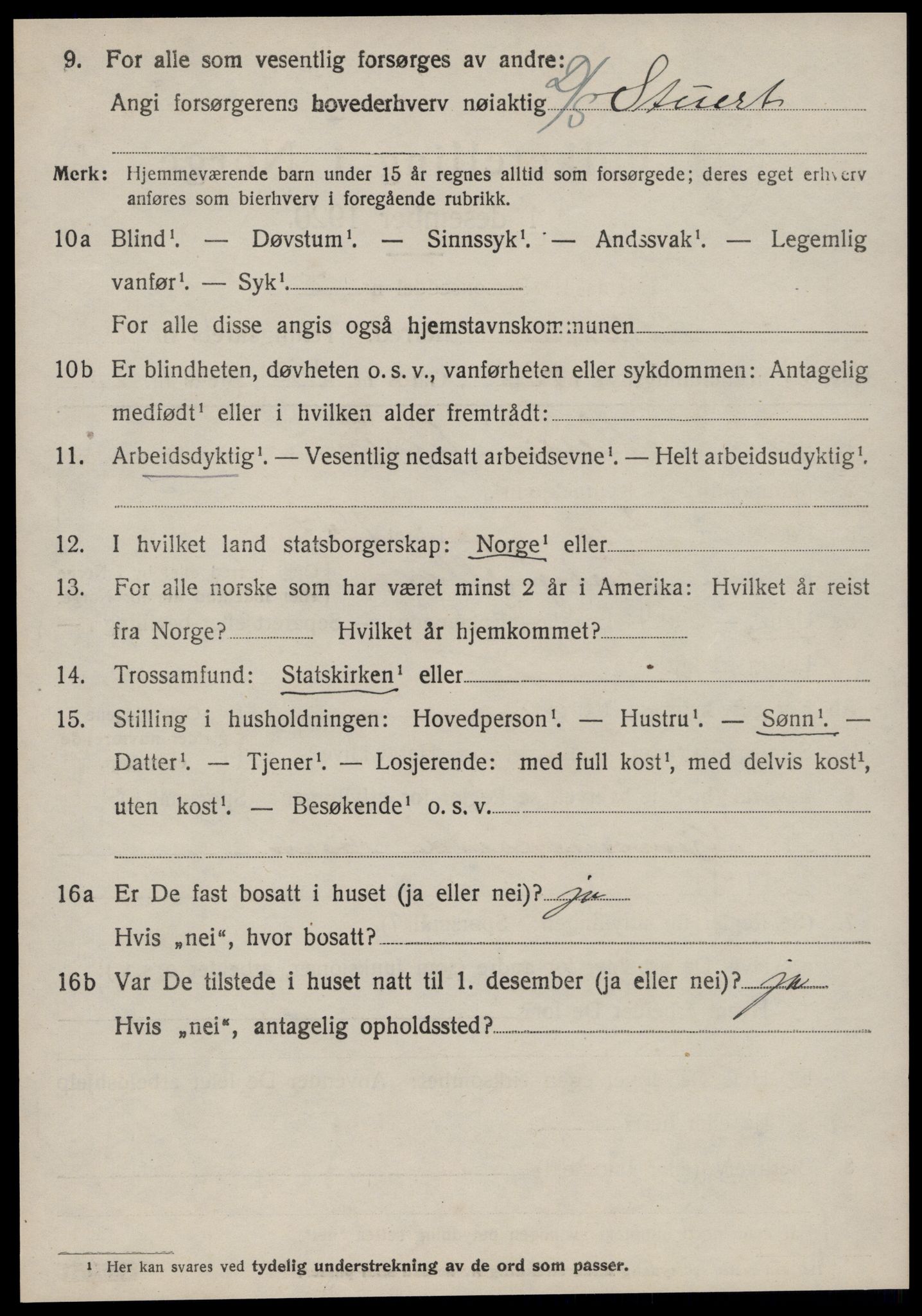 SAT, 1920 census for Ulstein, 1920, p. 3791