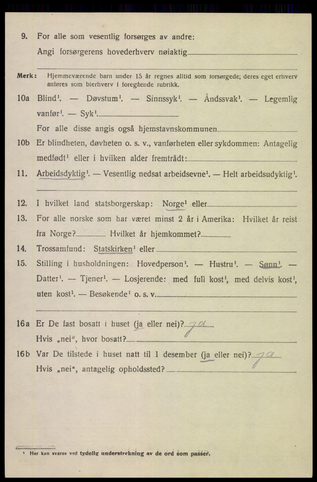 SAK, 1920 census for Øvre Sirdal, 1920, p. 542