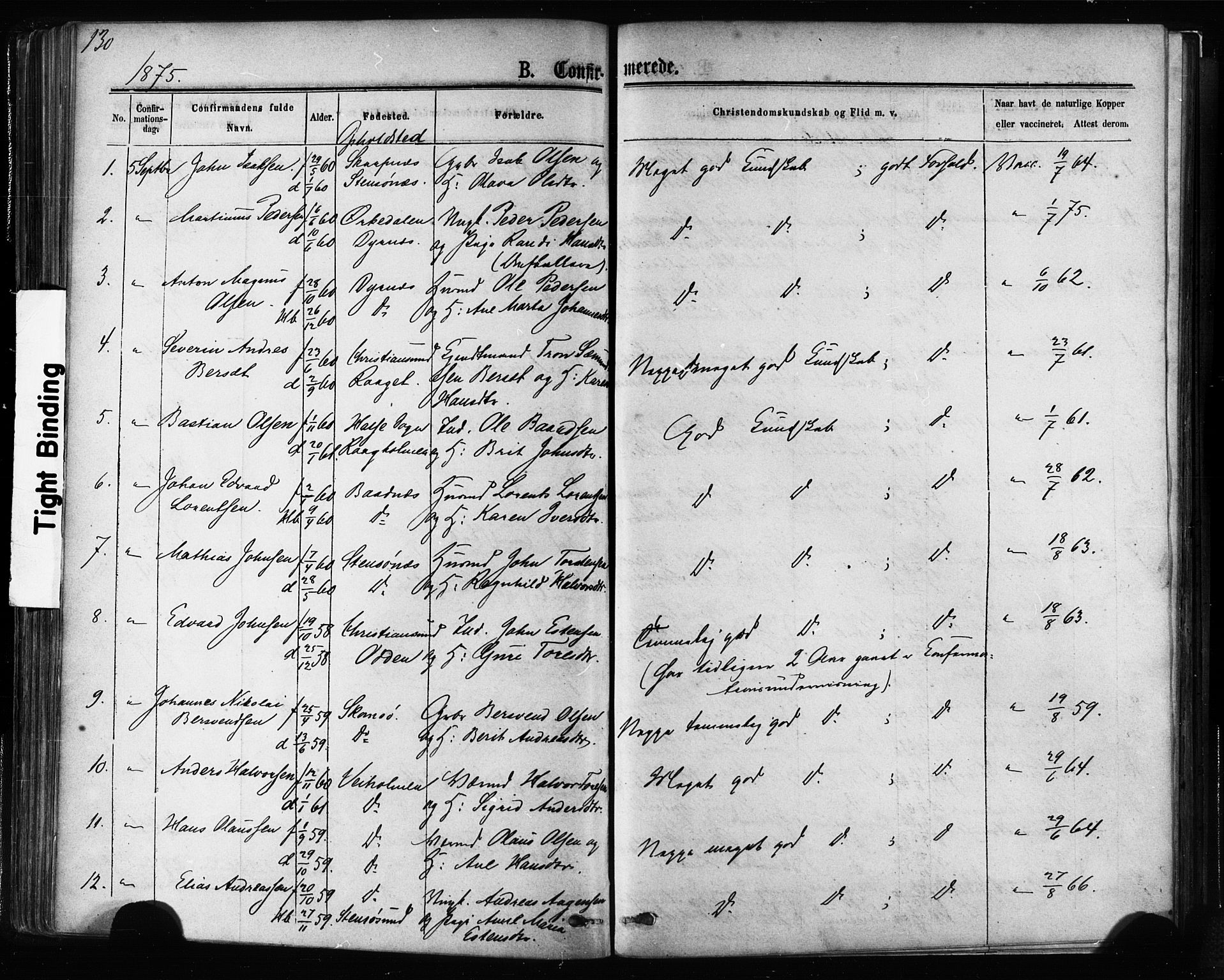 Ministerialprotokoller, klokkerbøker og fødselsregistre - Møre og Romsdal, AV/SAT-A-1454/581/L0938: Parish register (official) no. 581A06, 1873-1879, p. 130