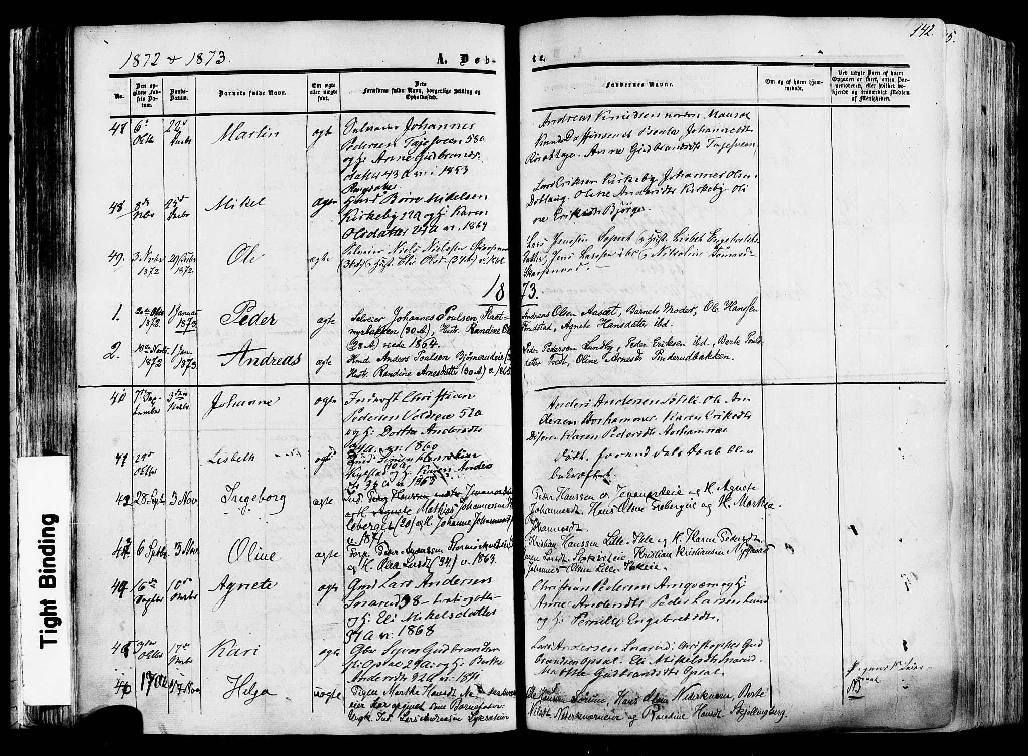 Vang prestekontor, Hedmark, SAH/PREST-008/H/Ha/Haa/L0013: Parish register (official) no. 13, 1855-1879, p. 142