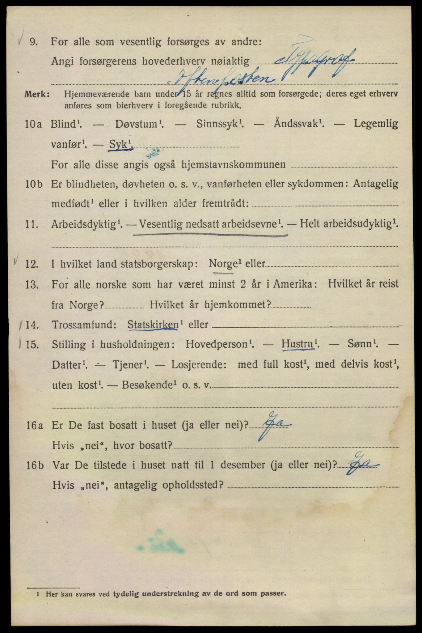 SAO, 1920 census for Kristiania, 1920, p. 585036