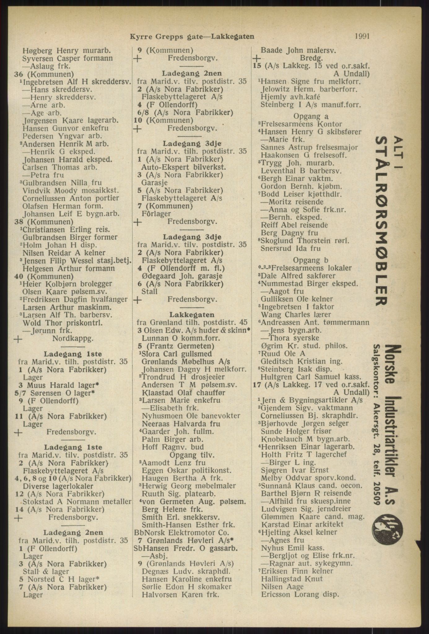 Kristiania/Oslo adressebok, PUBL/-, 1937, p. 1991