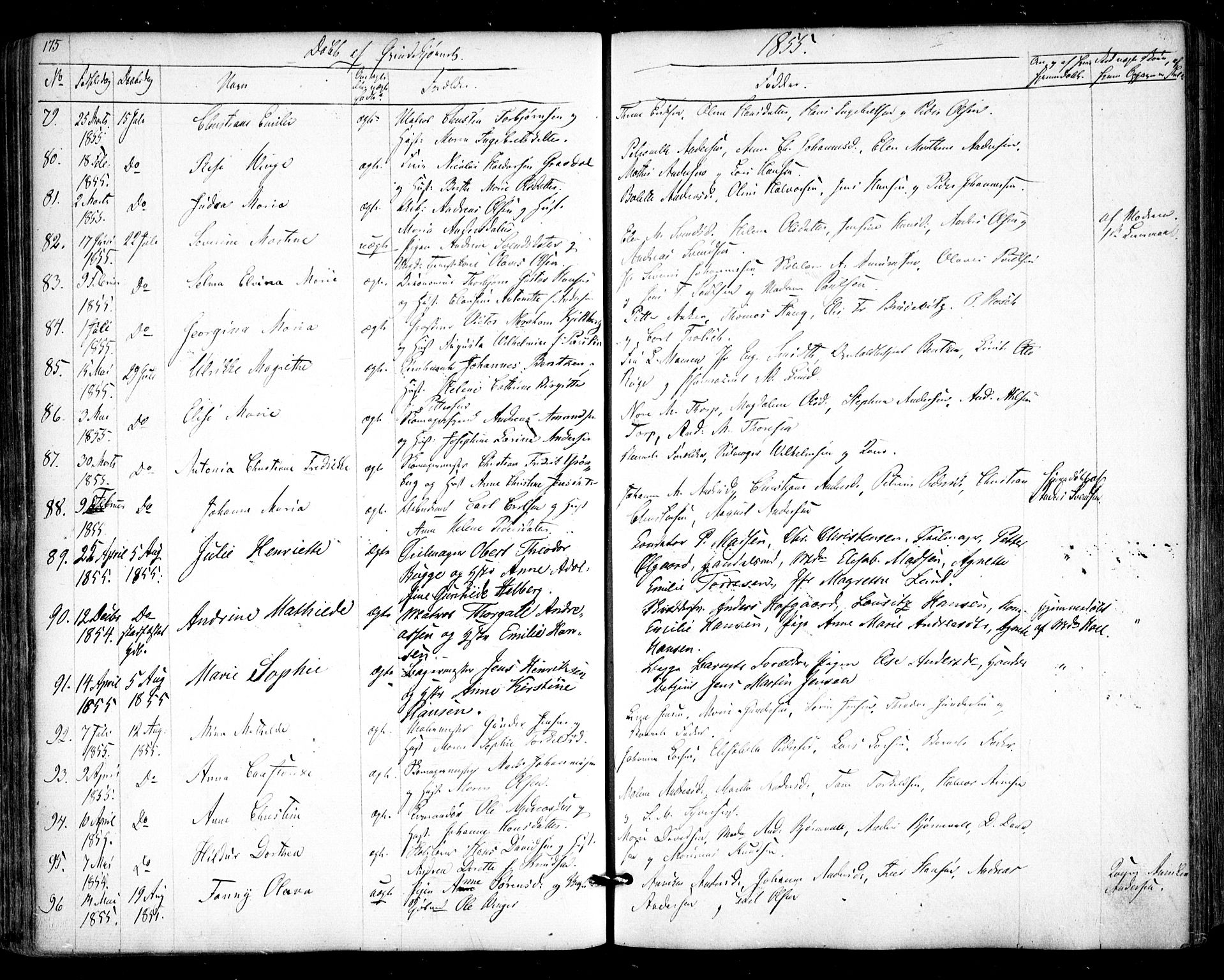 Halden prestekontor Kirkebøker, AV/SAO-A-10909/F/Fa/L0006: Parish register (official) no. I 6, 1845-1856, p. 175