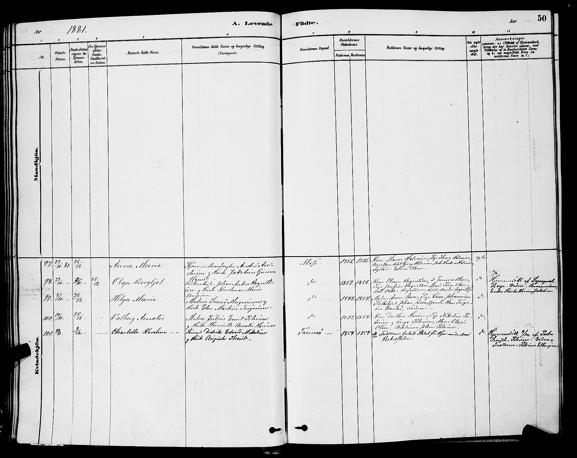 Moss prestekontor Kirkebøker, AV/SAO-A-2003/G/Ga/L0005: Parish register (copy) no. I 5, 1878-1888, p. 50