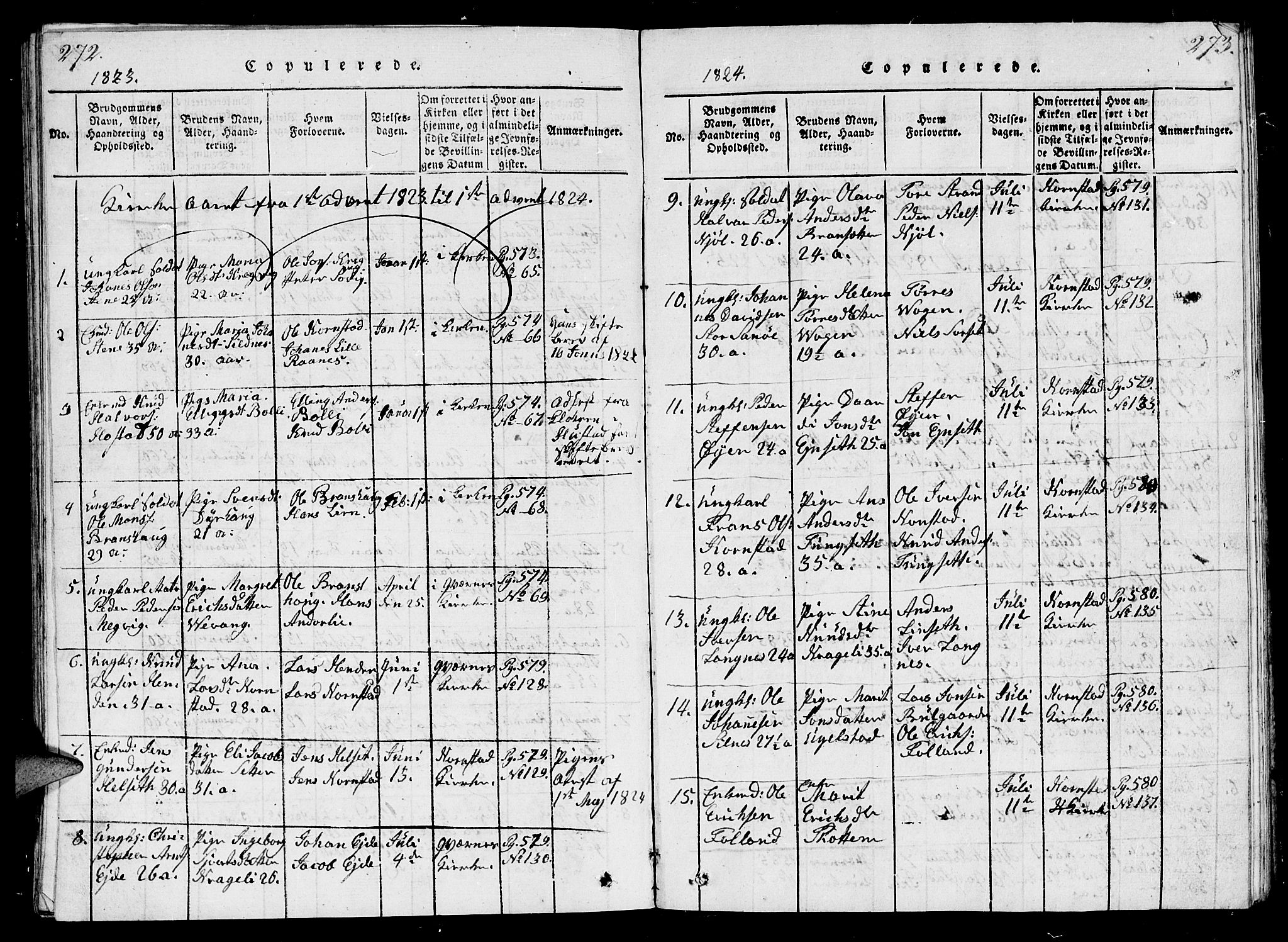 Ministerialprotokoller, klokkerbøker og fødselsregistre - Møre og Romsdal, SAT/A-1454/570/L0831: Parish register (official) no. 570A05, 1819-1829, p. 272-273