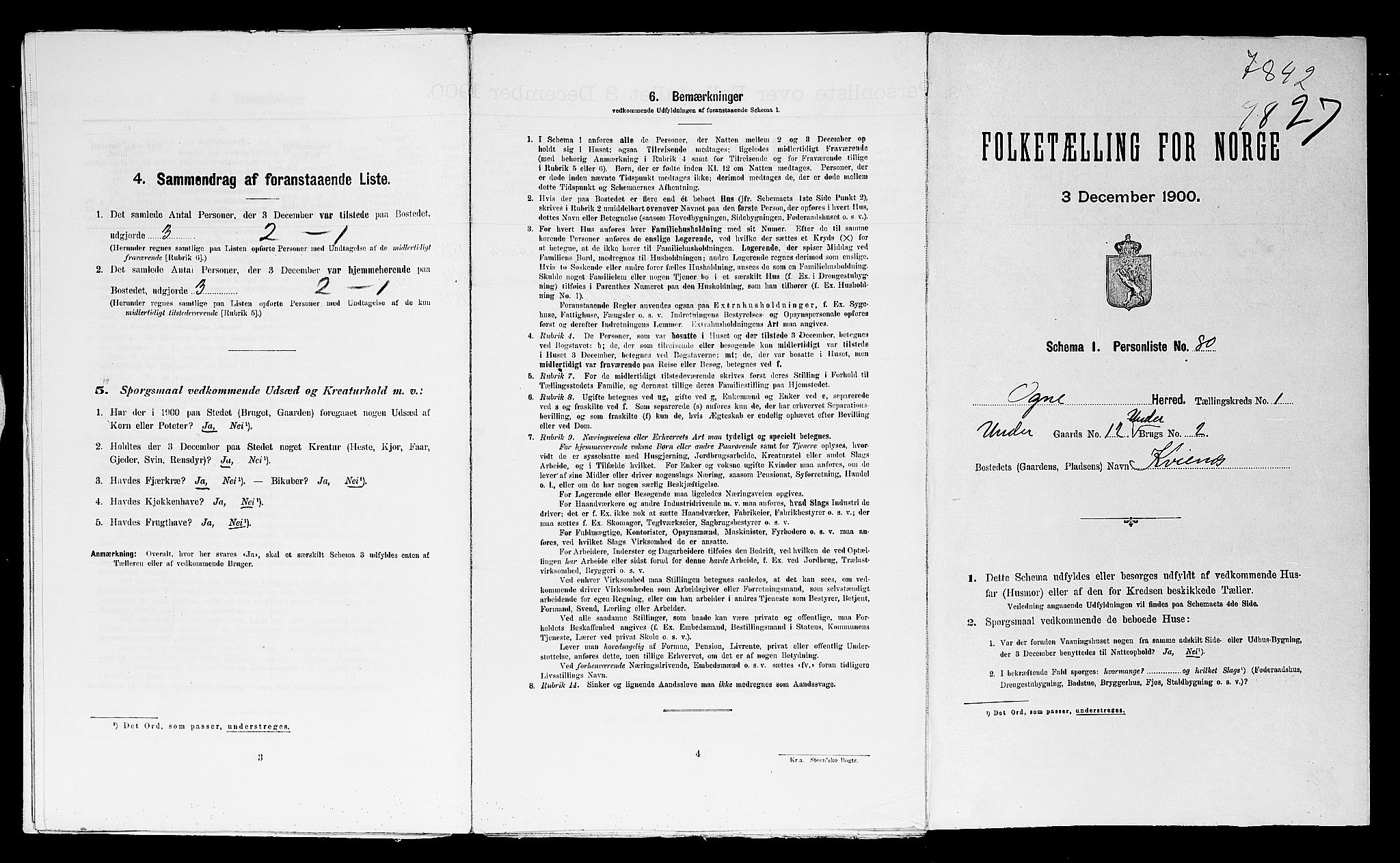 SAST, 1900 census for Ogna, 1900, p. 24