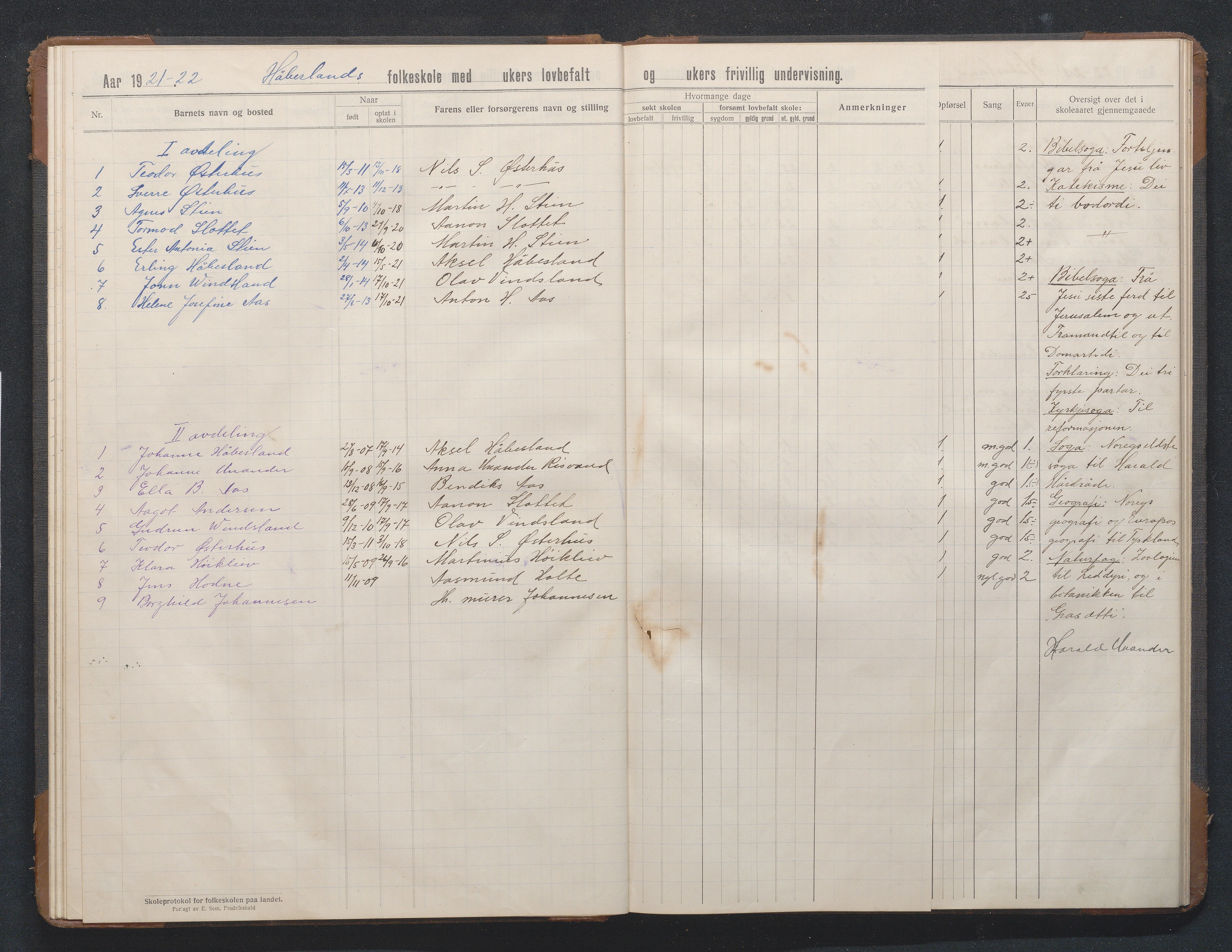 Birkenes kommune, Håbesland, Holte og Rislå skolekretser frem til 1991, AAKS/KA0928-550c_91/F02/L0003: Skoleprotokoll Håbesland og Holte, 1913-1955