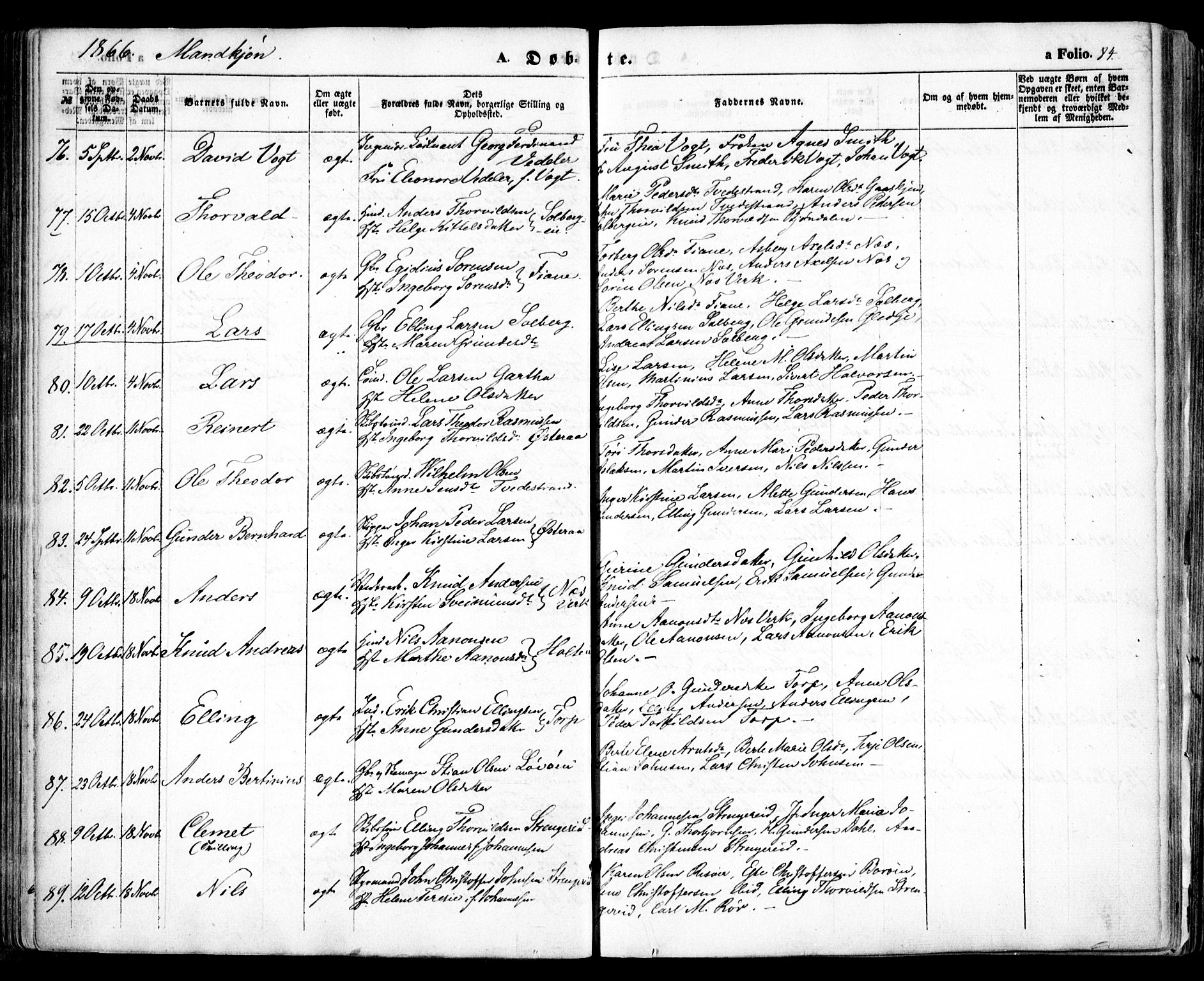 Holt sokneprestkontor, SAK/1111-0021/F/Fa/L0009: Parish register (official) no. A 9, 1861-1871, p. 84