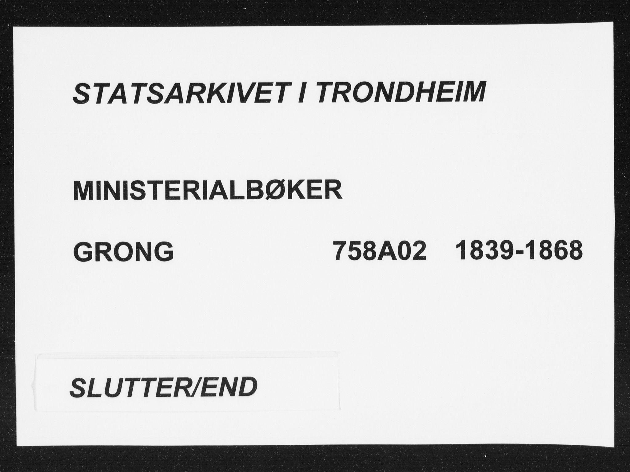 Ministerialprotokoller, klokkerbøker og fødselsregistre - Nord-Trøndelag, AV/SAT-A-1458/758/L0513: Parish register (official) no. 758A02 /1, 1839-1868