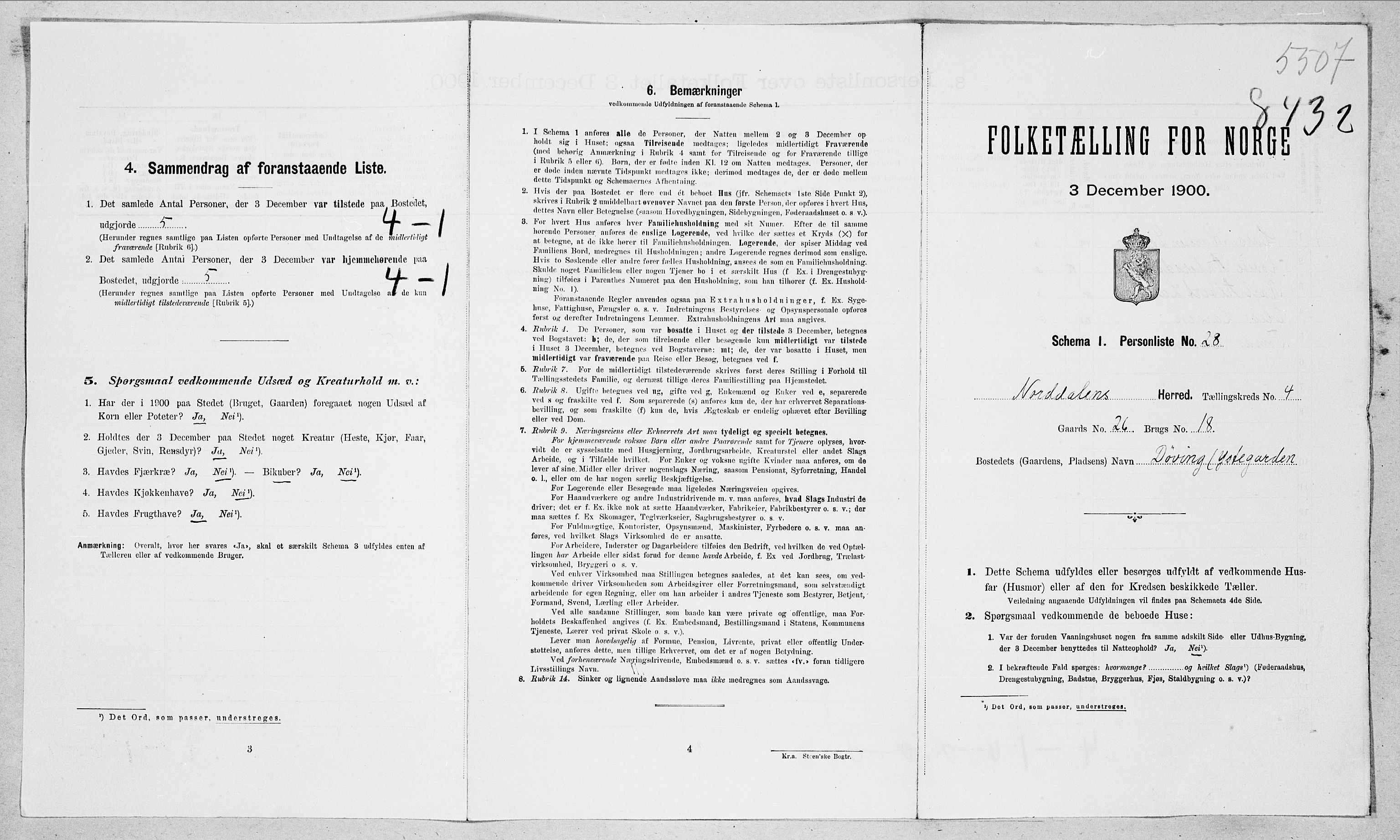 SAT, 1900 census for Norddal, 1900, p. 42