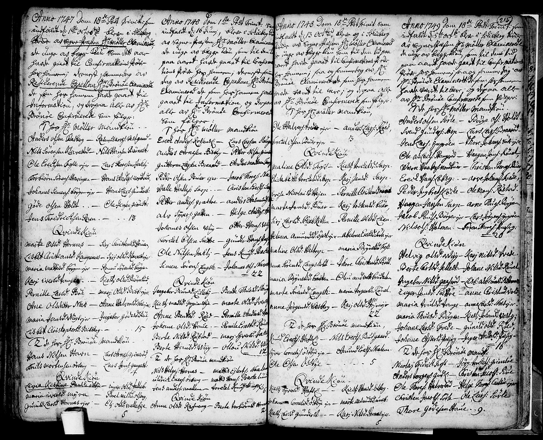 Skjeberg prestekontor Kirkebøker, SAO/A-10923/F/Fa/L0002: Parish register (official) no. I 2, 1726-1791, p. 215