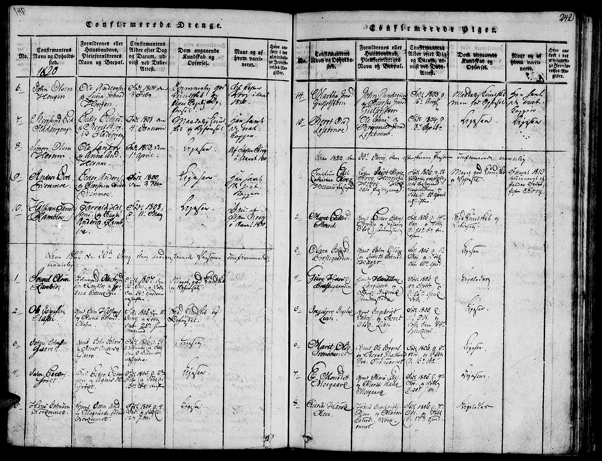 Ministerialprotokoller, klokkerbøker og fødselsregistre - Sør-Trøndelag, AV/SAT-A-1456/685/L0954: Parish register (official) no. 685A03 /1, 1817-1829, p. 242