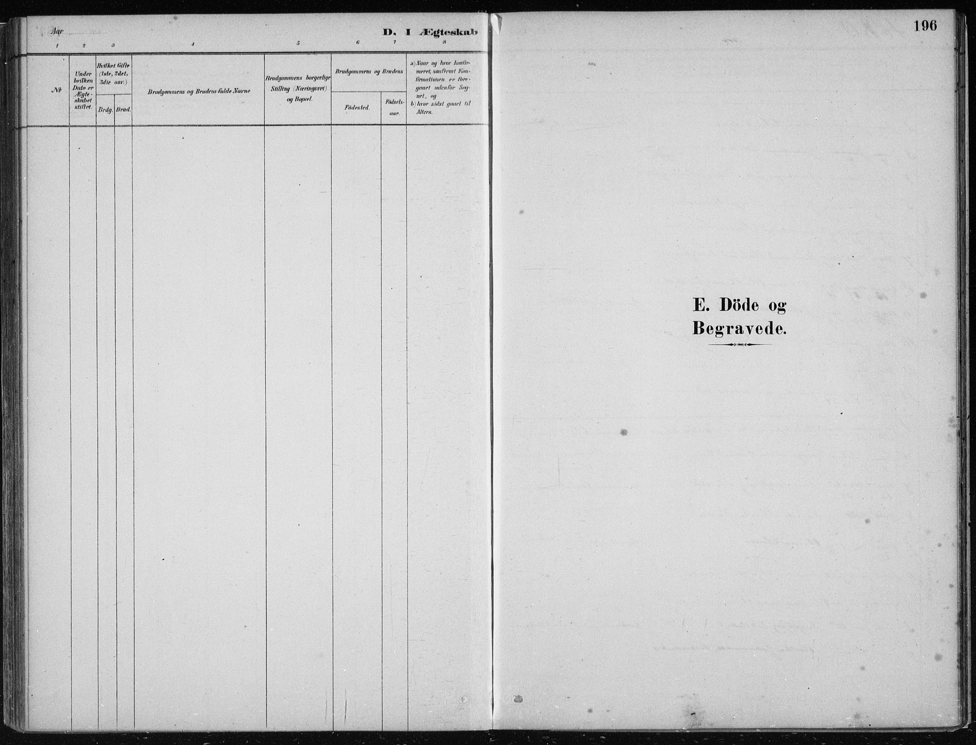Hosanger sokneprestembete, SAB/A-75801/H/Haa: Parish register (official) no. B  1, 1880-1896, p. 196