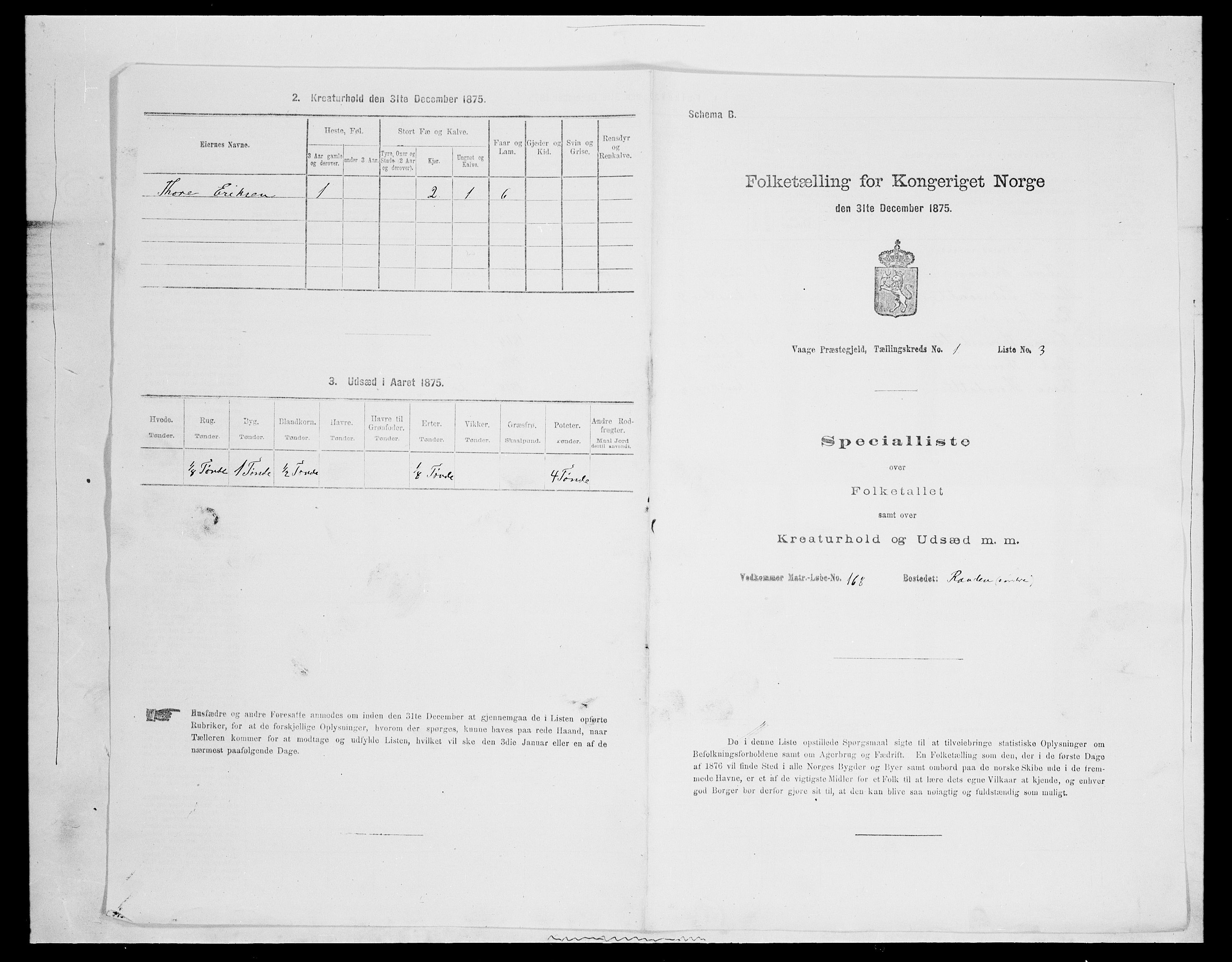 SAH, 1875 census for 0515P Vågå, 1875, p. 126