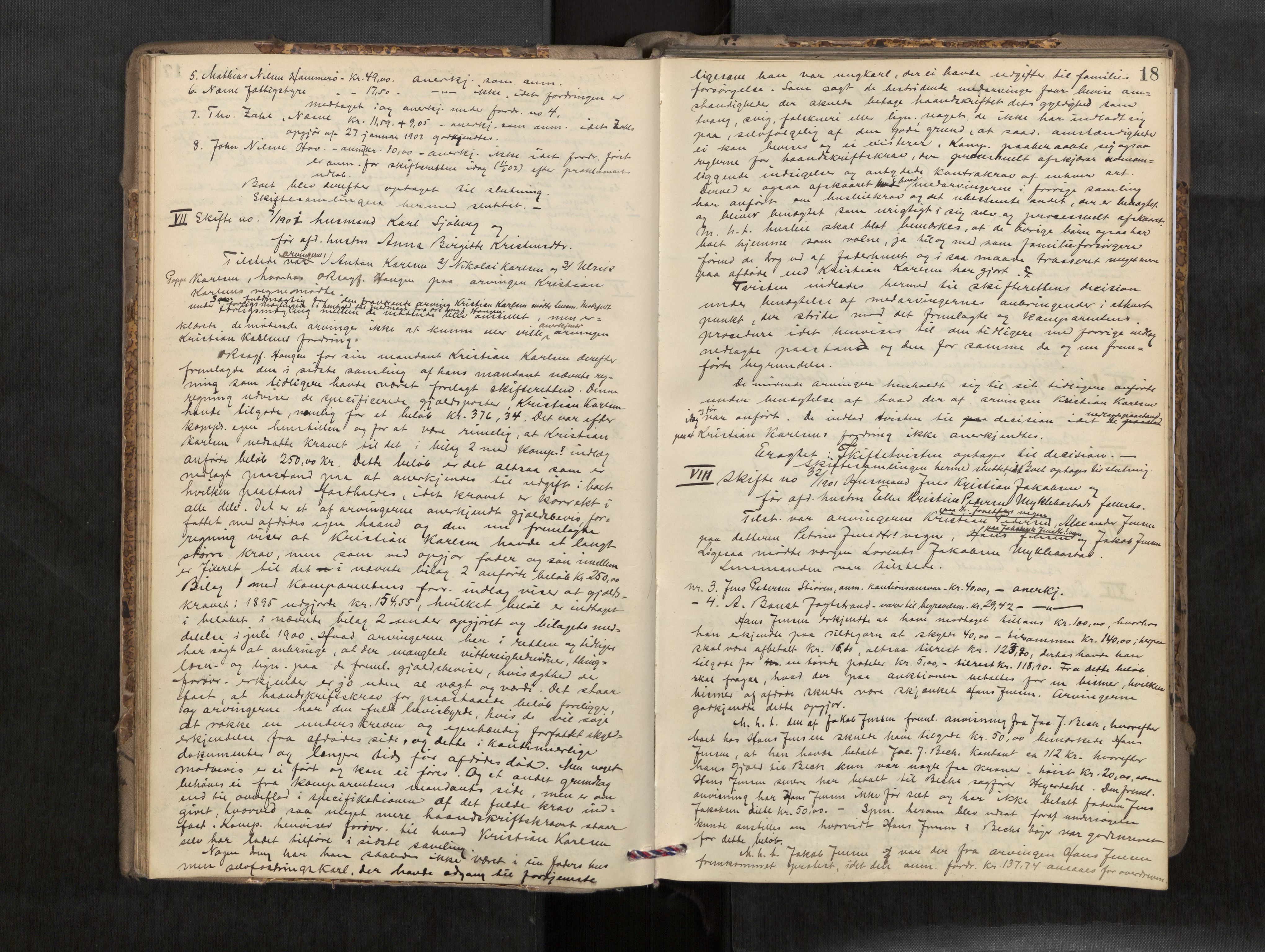Rana sorenskriveri , AV/SAT-A-1108/1/3/3B/L0007: Skiftebehandlingsprotokoll, 1901-1909, p. 18