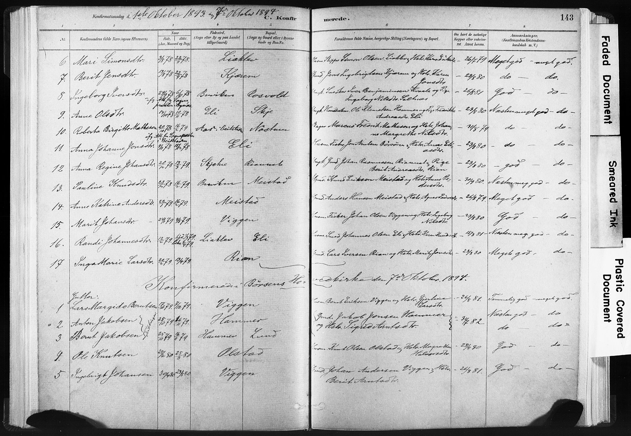 Ministerialprotokoller, klokkerbøker og fødselsregistre - Sør-Trøndelag, SAT/A-1456/665/L0773: Parish register (official) no. 665A08, 1879-1905, p. 143
