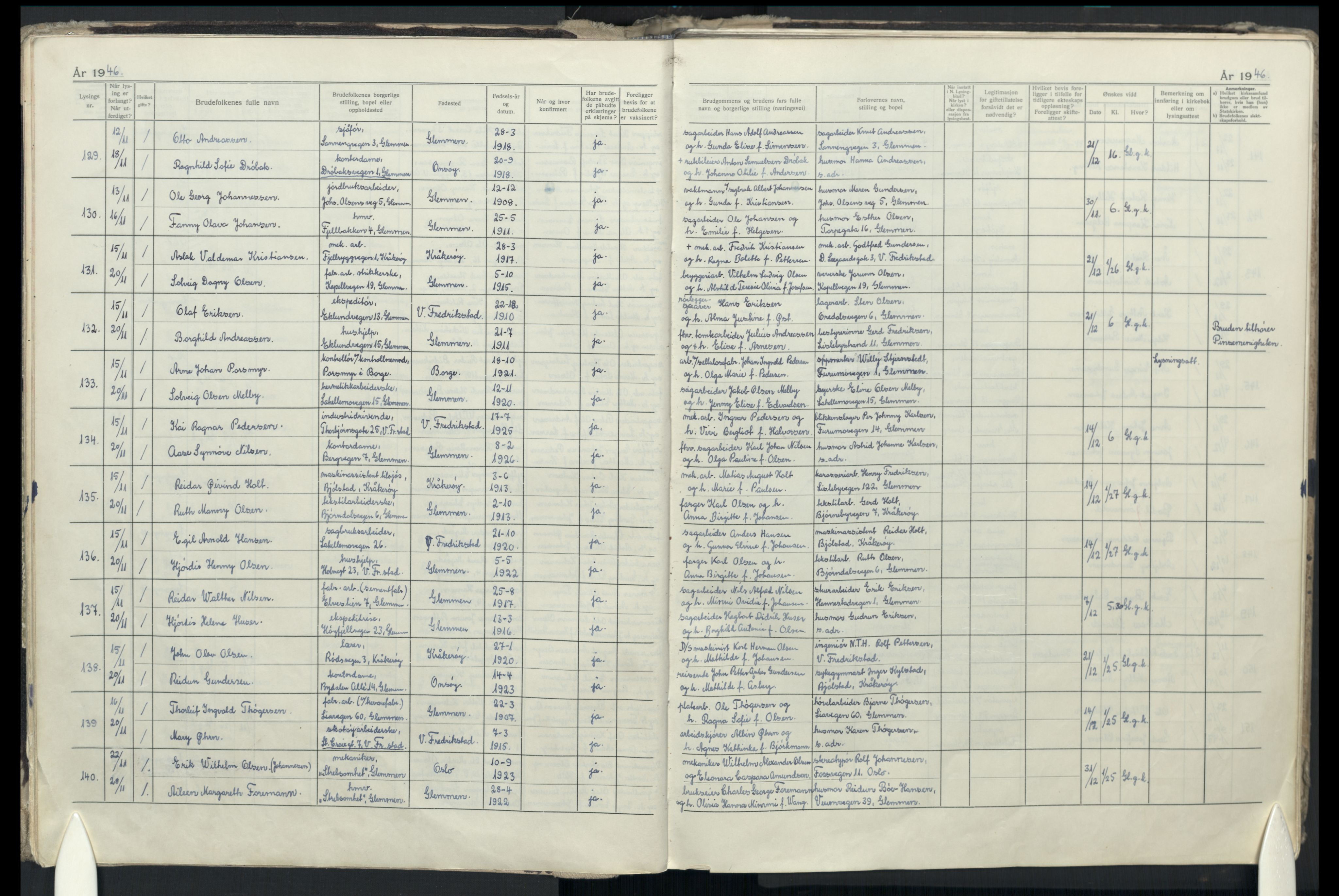 Glemmen prestekontor Kirkebøker, AV/SAO-A-10908/H/Ha/L0004: Banns register no. 4, 1942-1965