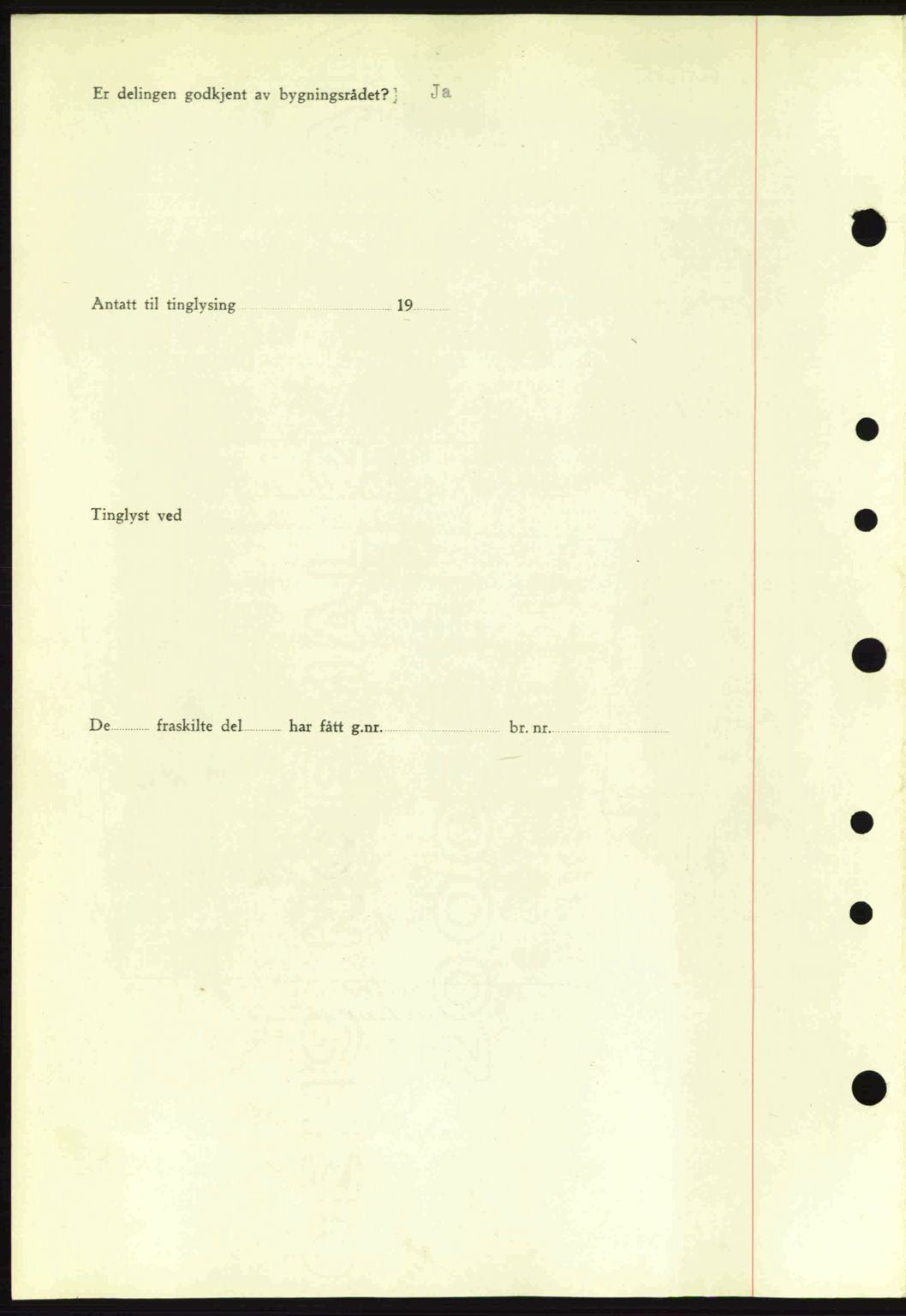 Moss sorenskriveri, SAO/A-10168: Mortgage book no. A9, 1941-1942, Diary no: : 1987/1941