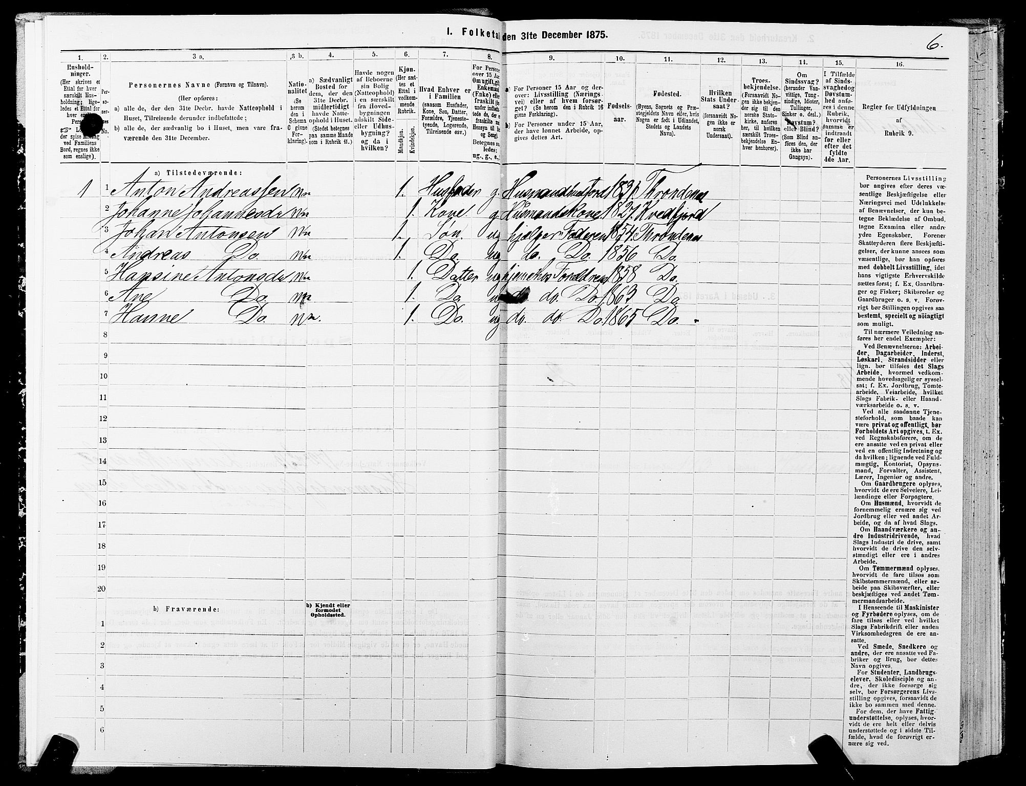 SATØ, 1875 census for 1914P Trondenes, 1875, p. 2006