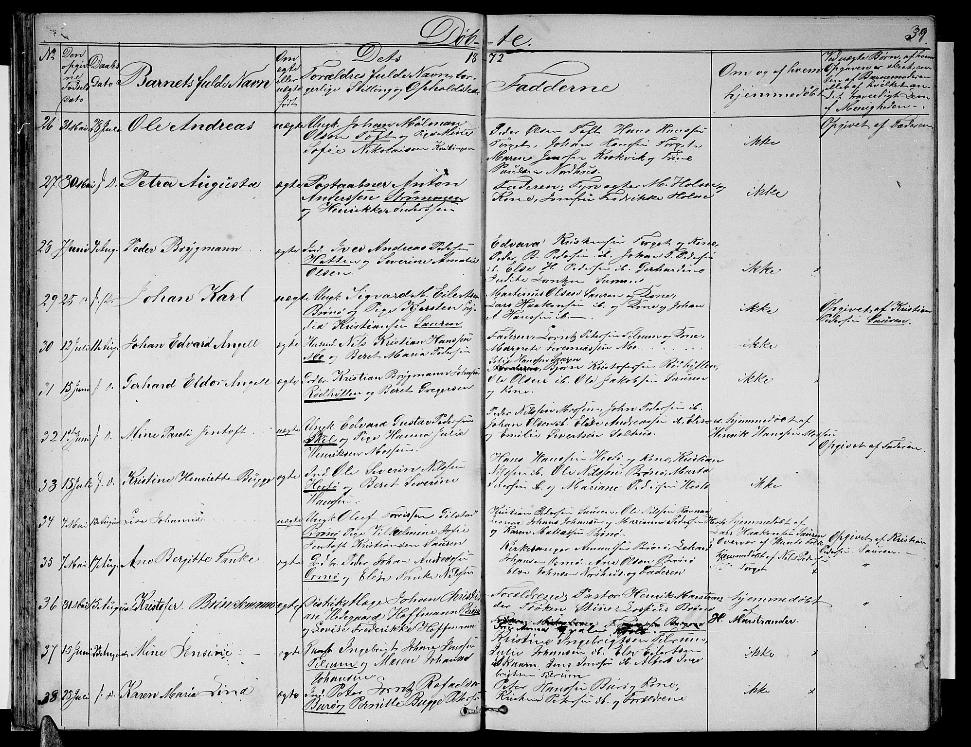 Ministerialprotokoller, klokkerbøker og fødselsregistre - Nordland, SAT/A-1459/813/L0212: Parish register (copy) no. 813C04, 1864-1886, p. 39
