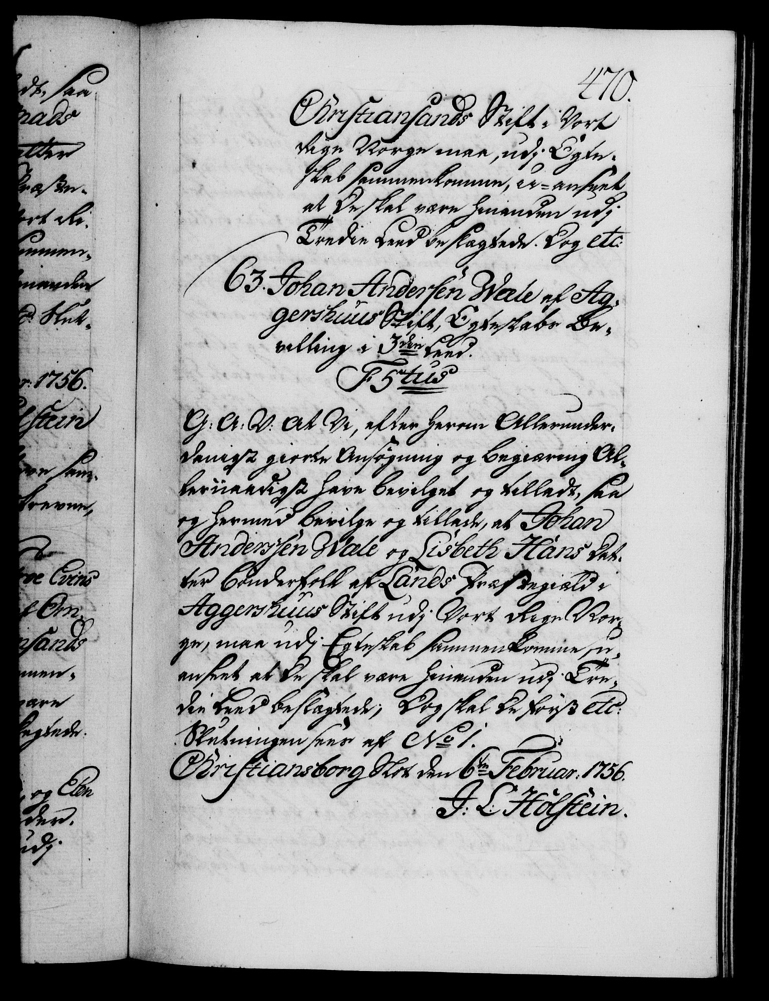 Danske Kanselli 1572-1799, AV/RA-EA-3023/F/Fc/Fca/Fcaa/L0039: Norske registre, 1755-1756, p. 470a