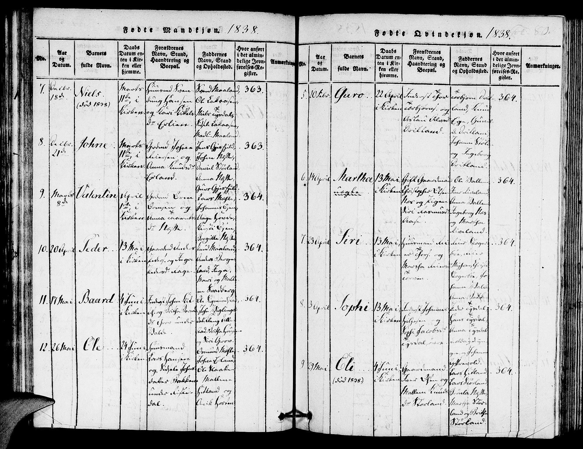 Hjelmeland sokneprestkontor, AV/SAST-A-101843/01/IV/L0005: Parish register (official) no. A 5, 1816-1841, p. 80