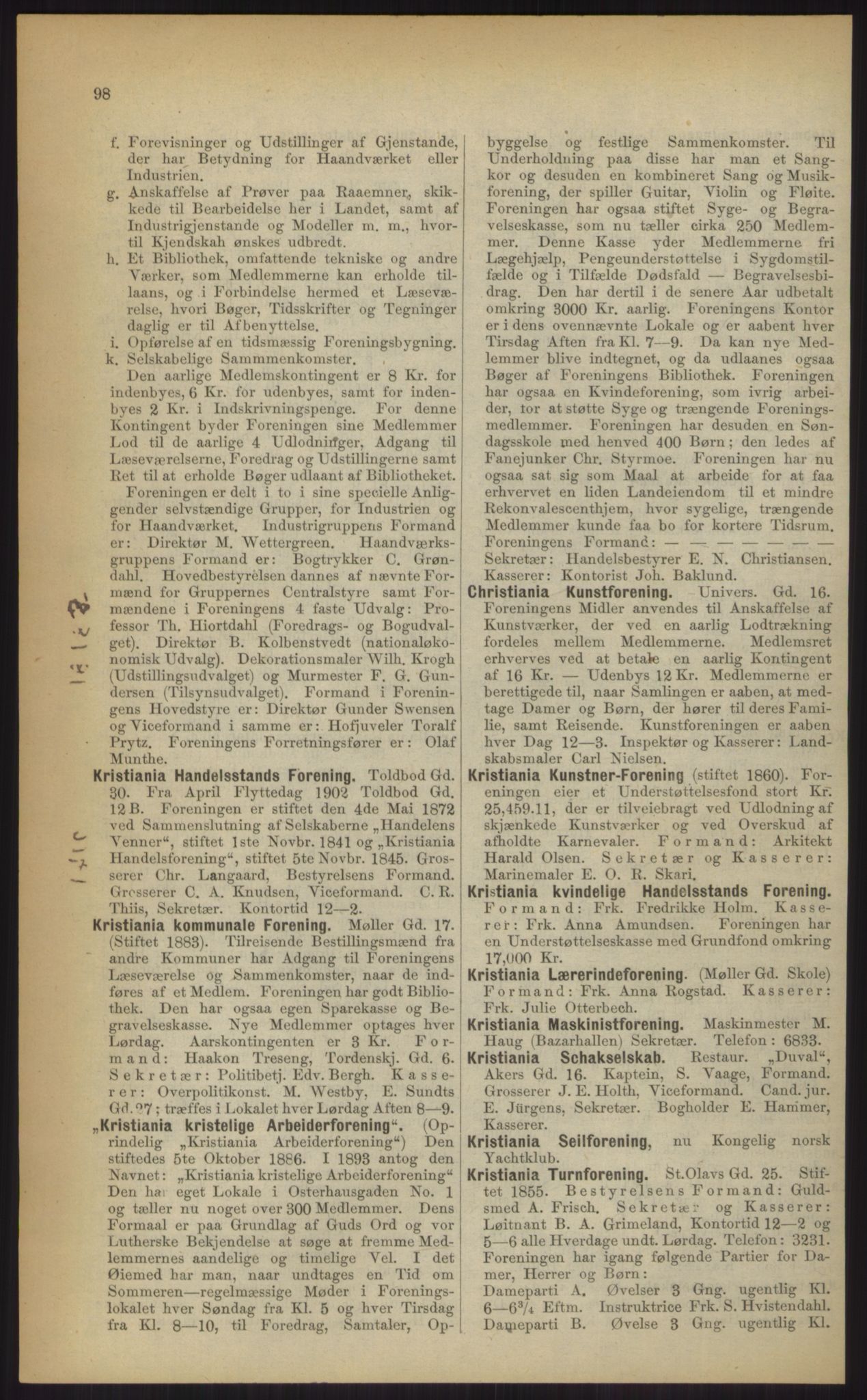 Kristiania/Oslo adressebok, PUBL/-, 1903, p. 98