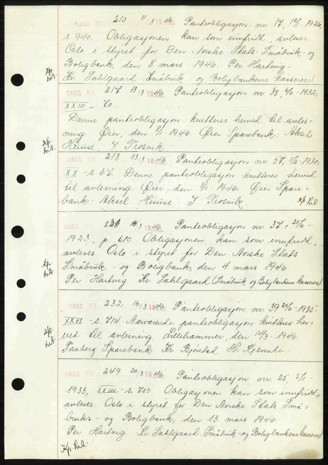 Sør-Gudbrandsdal tingrett, SAH/TING-004/H/Hb/Hbf/L0002: Mortgage book no. C1, 1938-1951, Diary no: : 210/1946