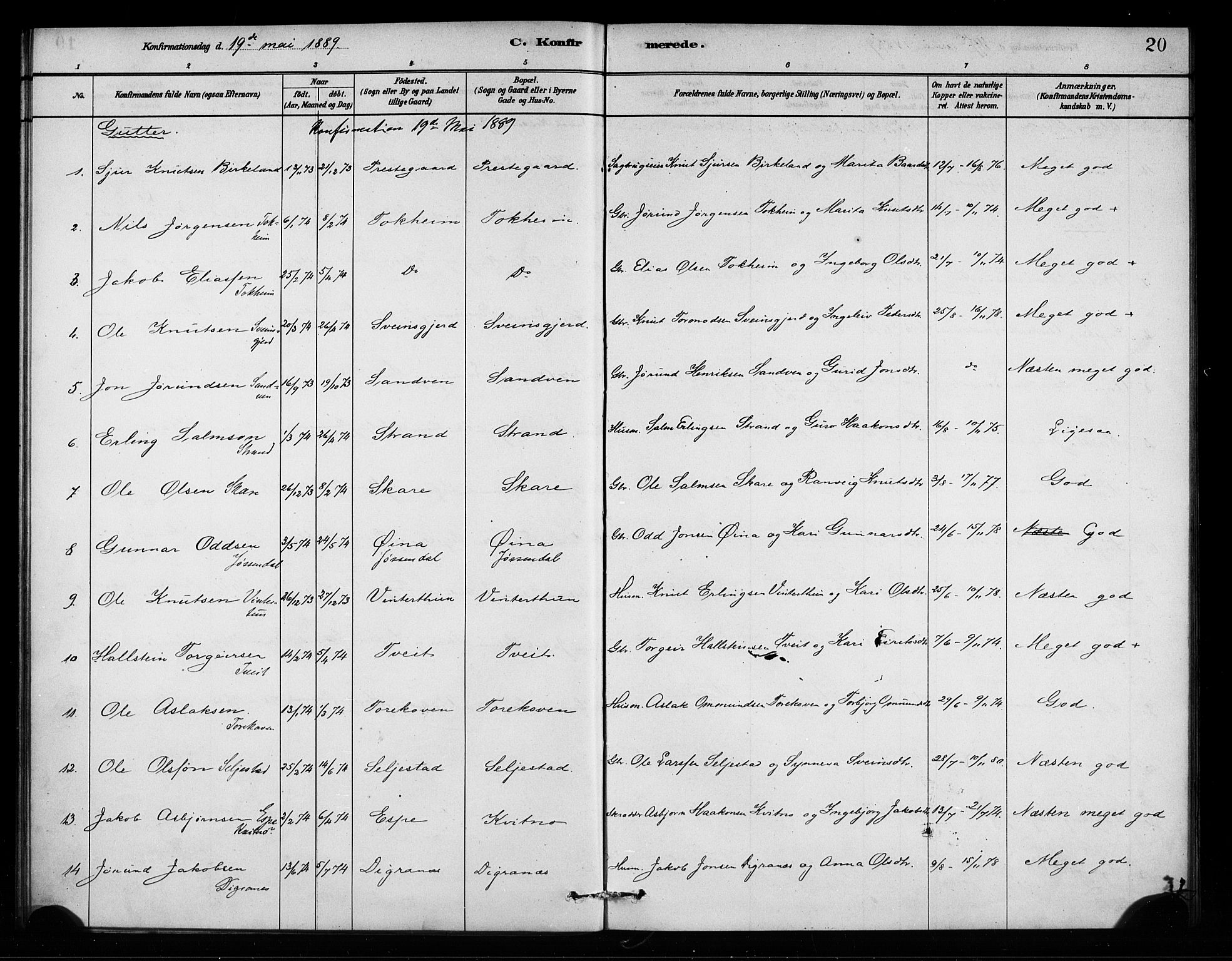 Odda Sokneprestembete, AV/SAB-A-77201/H/Haa: Parish register (official) no. A 2, 1880-1915, p. 20