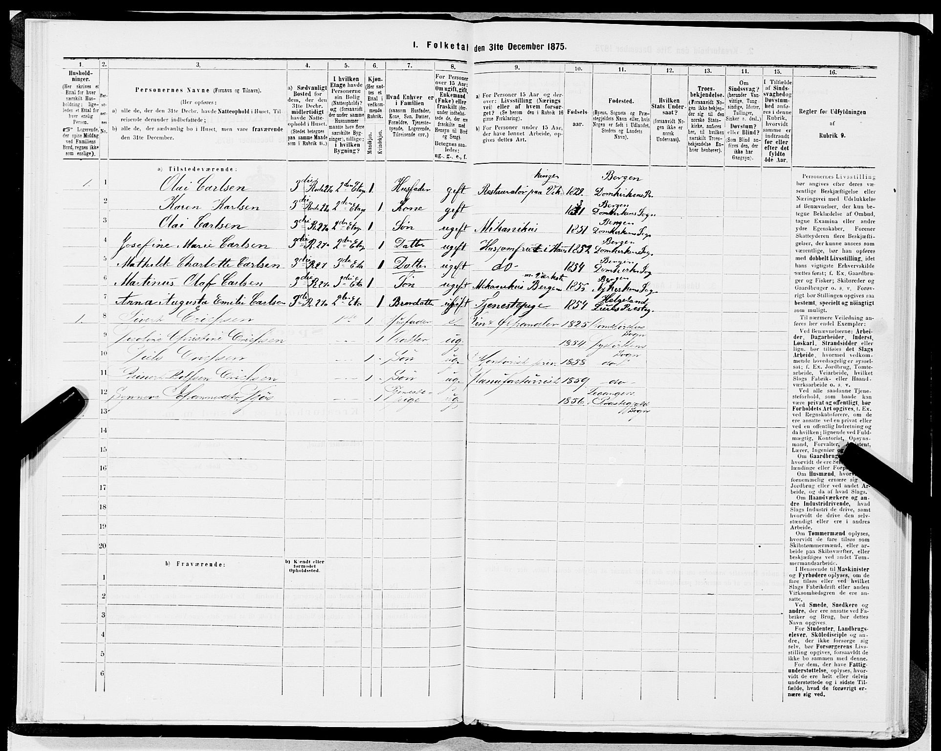 SAB, 1875 census for 1301 Bergen, 1875, p. 578