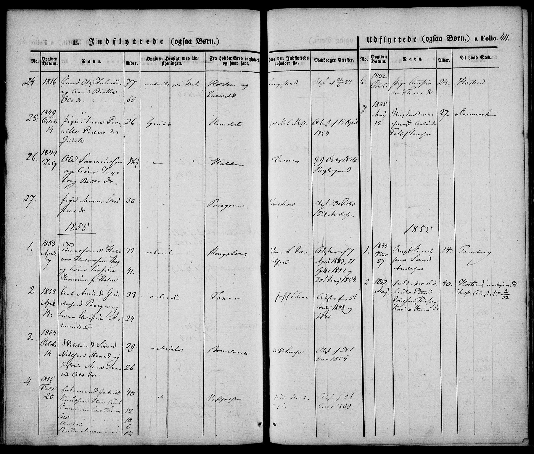 Larvik kirkebøker, SAKO/A-352/F/Fb/L0003: Parish register (official) no. II 3, 1842-1856, p. 411