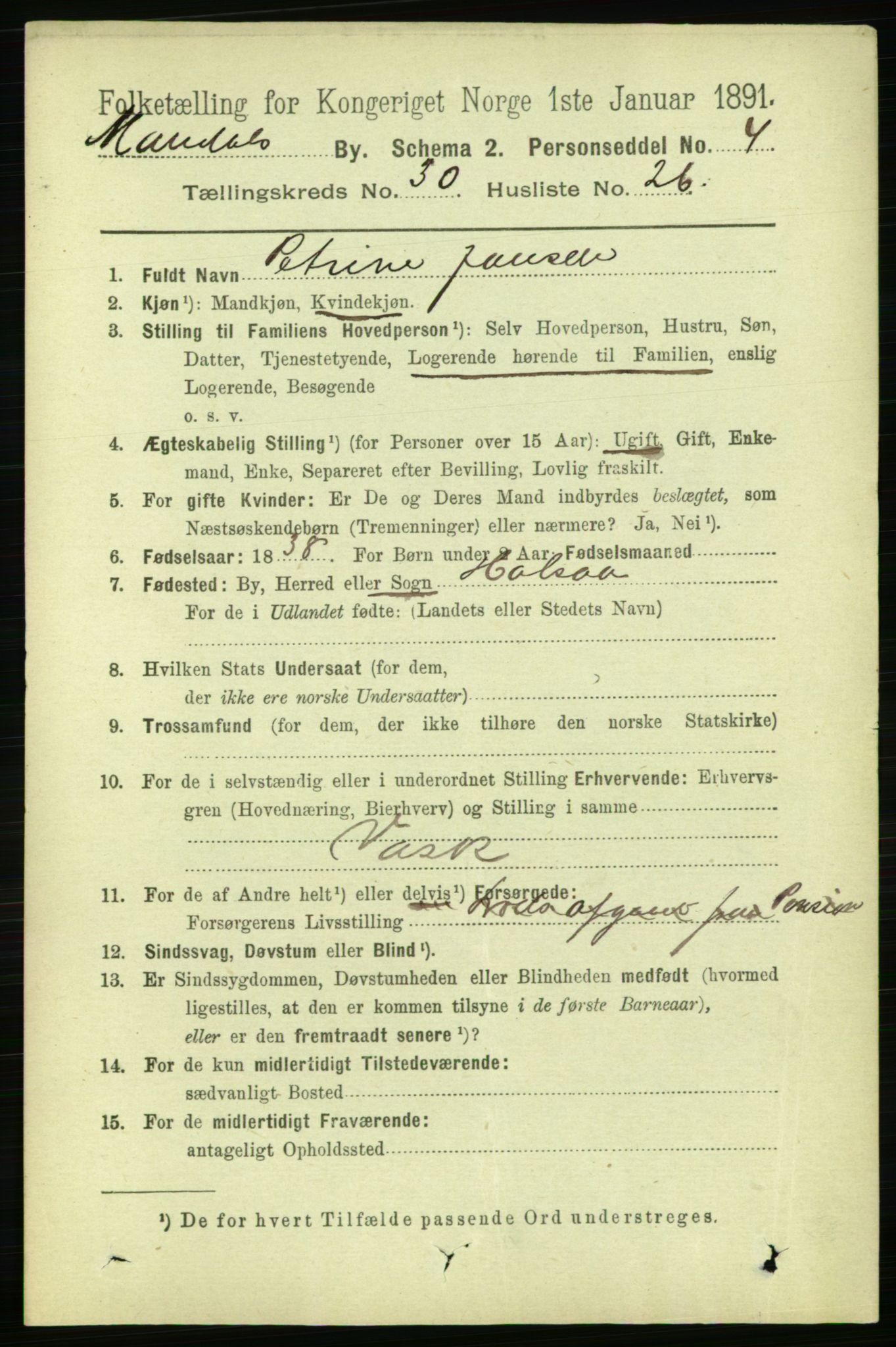 RA, 1891 census for 1002 Mandal, 1891, p. 5374