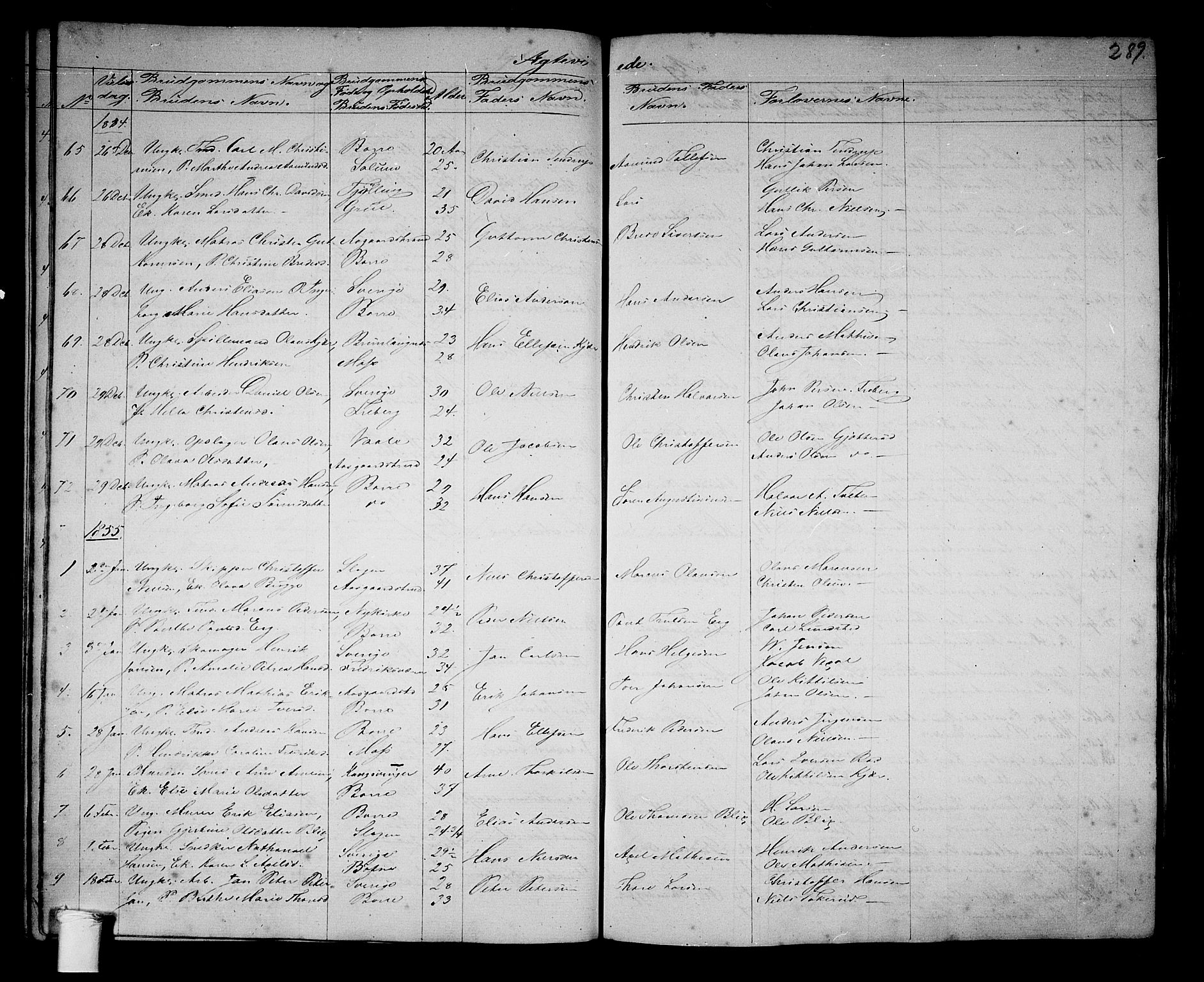 Borre kirkebøker, AV/SAKO-A-338/G/Ga/L0002: Parish register (copy) no. I 2, 1852-1871, p. 289