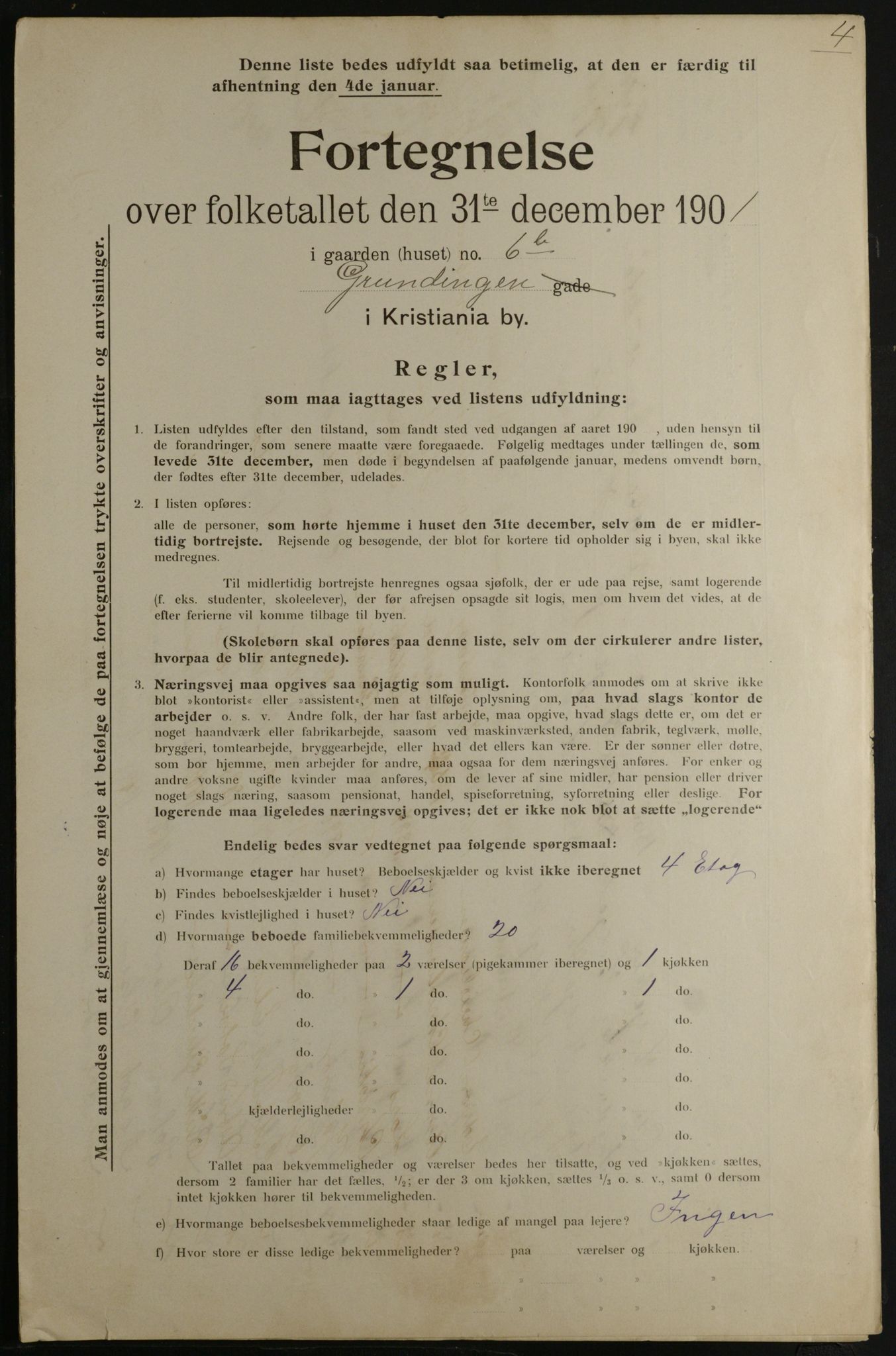 OBA, Municipal Census 1901 for Kristiania, 1901, p. 4969