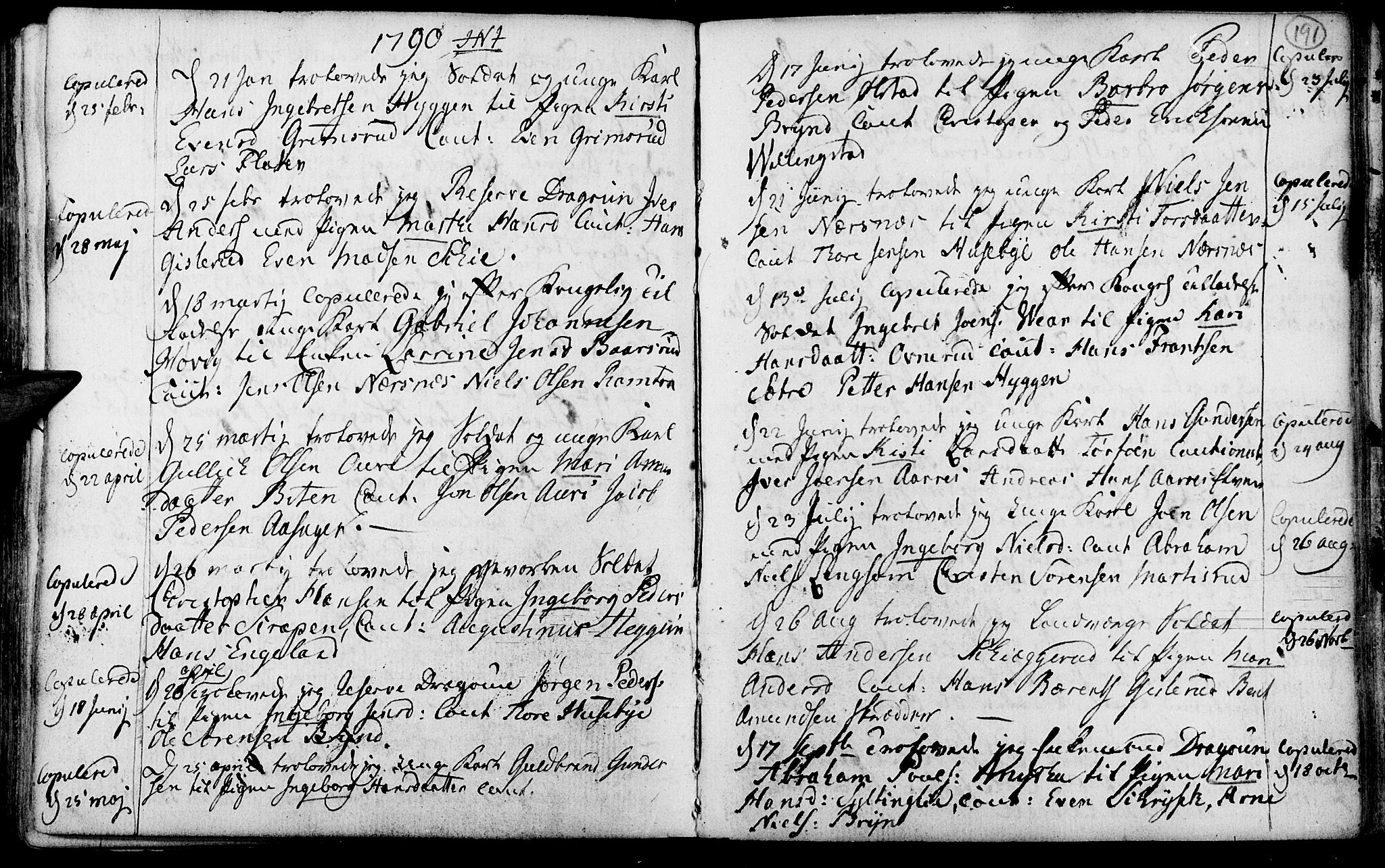Røyken kirkebøker, SAKO/A-241/F/Fa/L0003: Parish register (official) no. 3, 1782-1813, p. 191