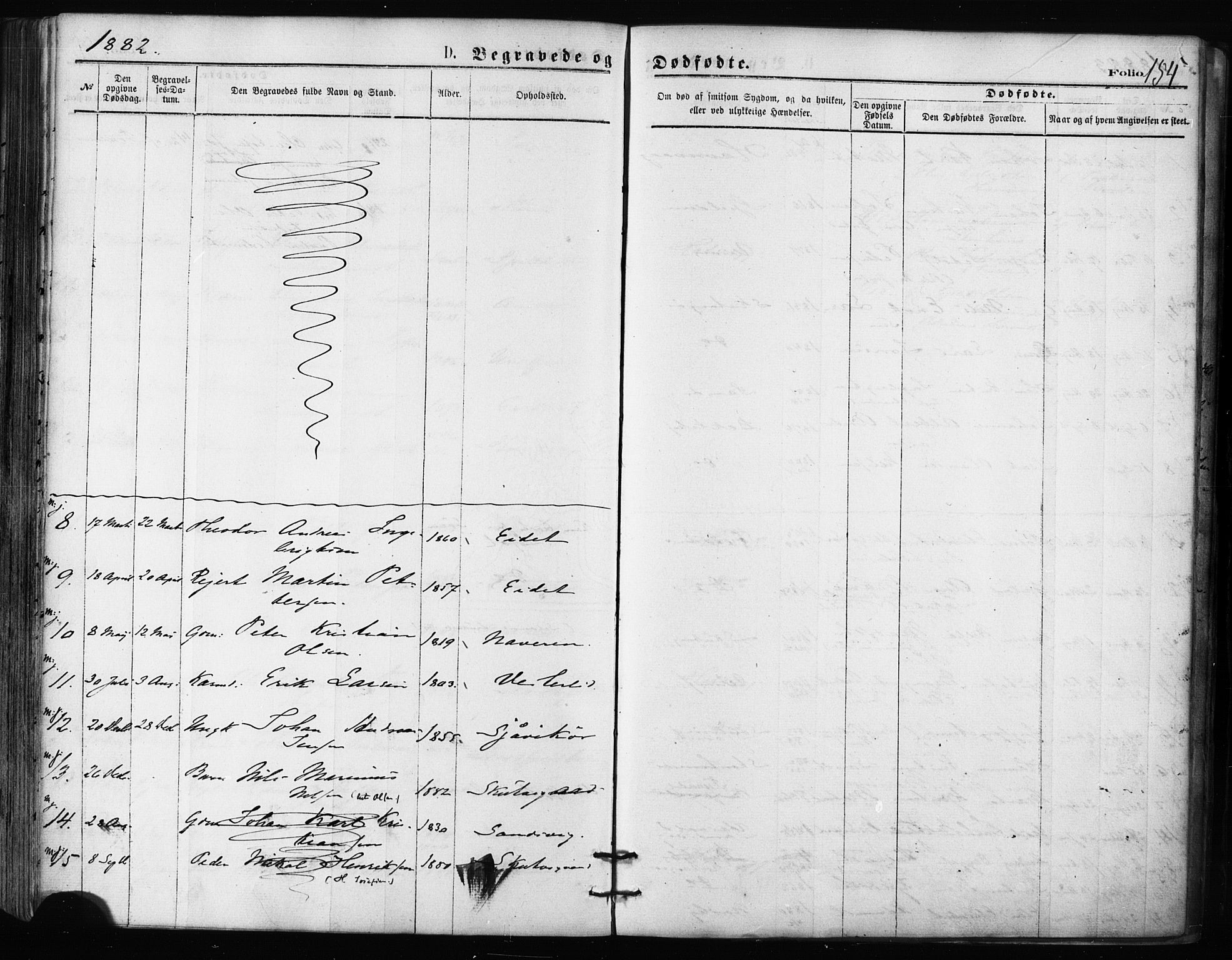 Balsfjord sokneprestembete, SATØ/S-1303/G/Ga/L0002kirke: Parish register (official) no. 2, 1871-1886, p. 154