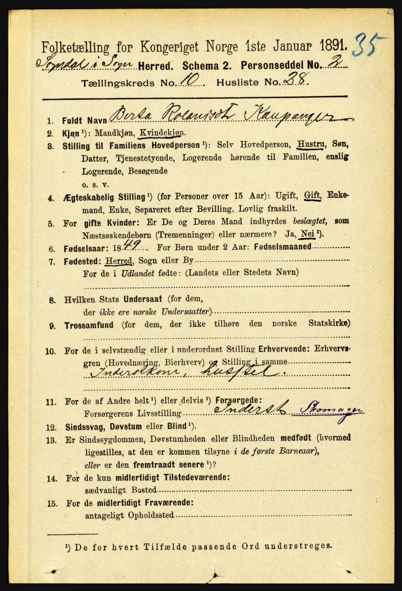 RA, 1891 census for 1420 Sogndal, 1891, p. 4110