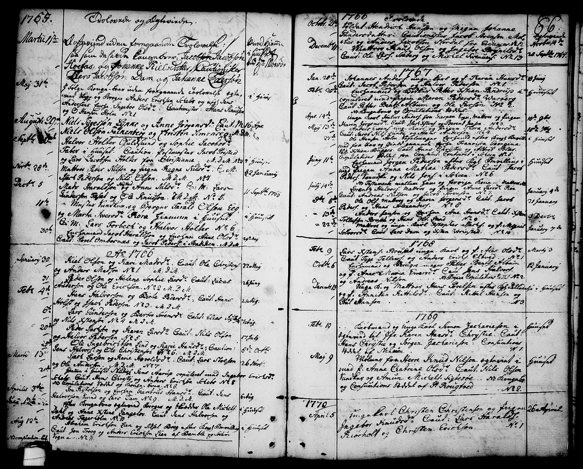 Brevik kirkebøker, SAKO/A-255/F/Fa/L0003: Parish register (official) no. 3, 1764-1814, p. 86
